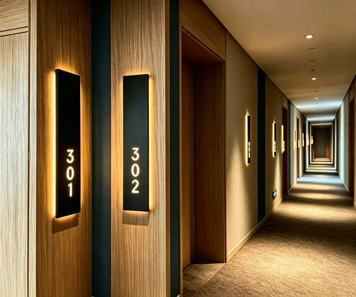 Halo Glow: Premium Backlit Hotel Door Signs in Serbia