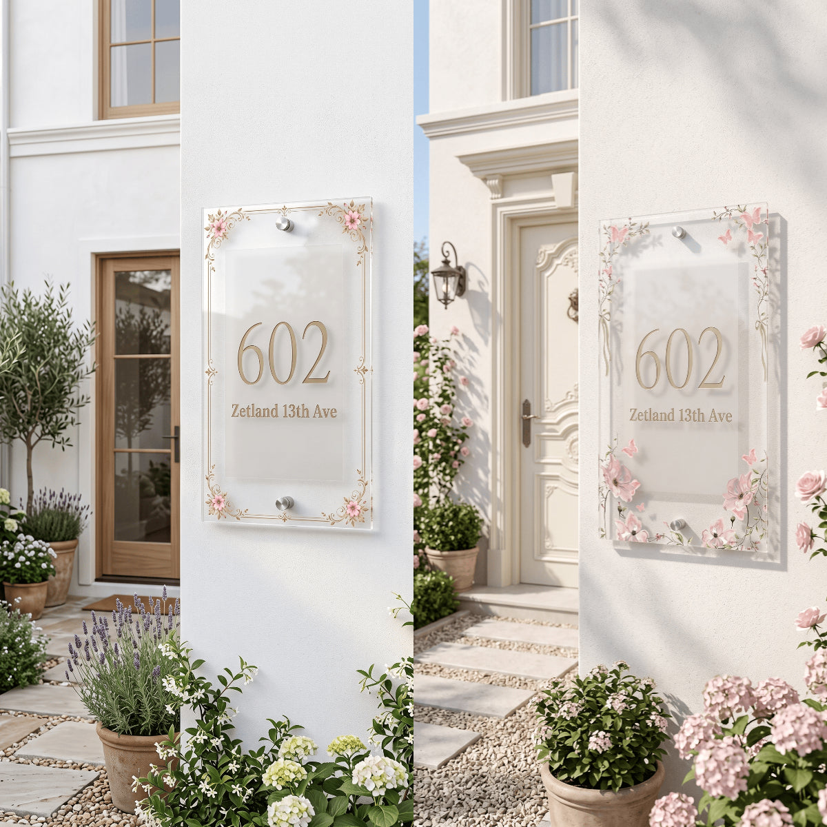 Botanical Acrylic Room Sign for Sophisticated Spaces