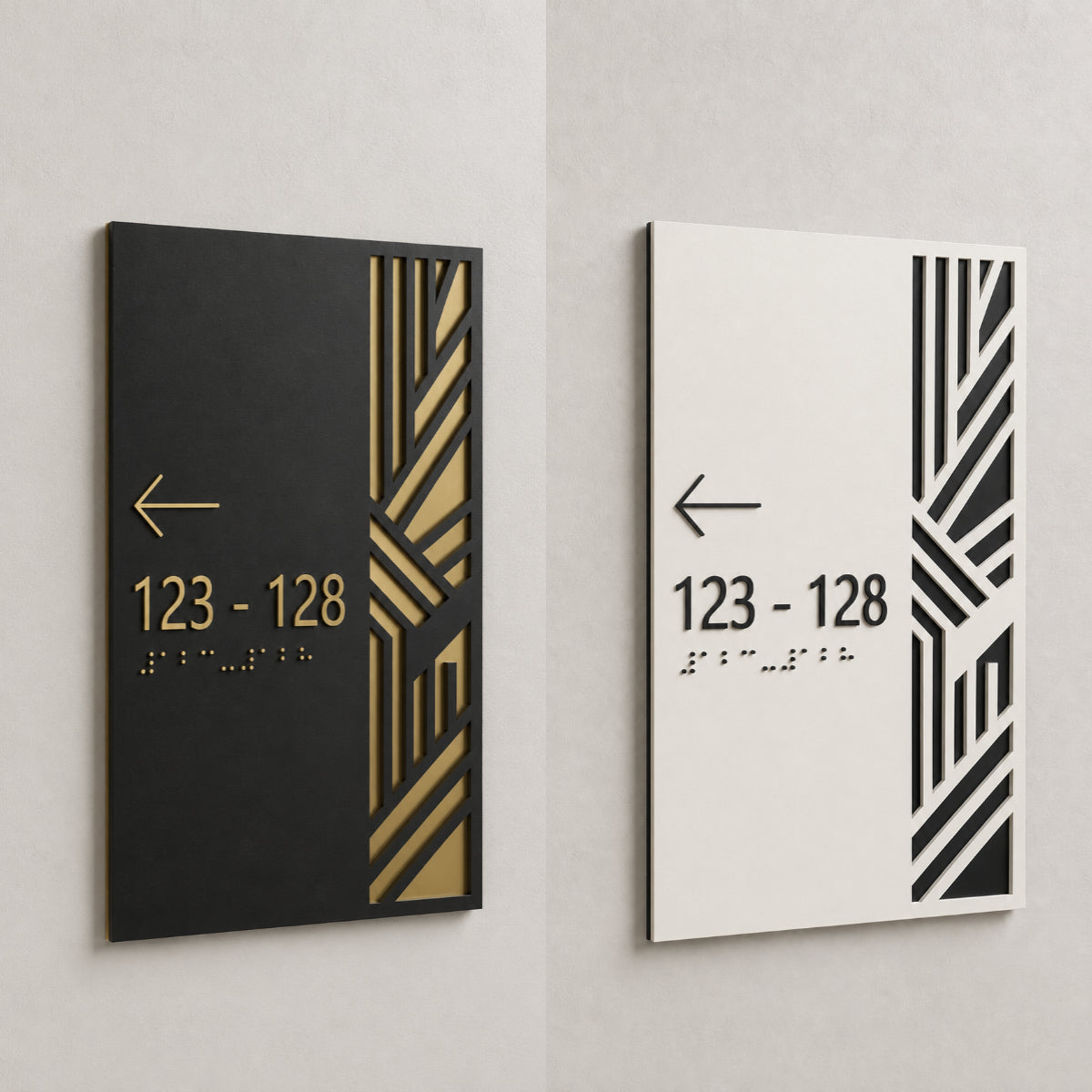 Geometric Braille Wayfinding Sign for Modern & Inclusive Spaces