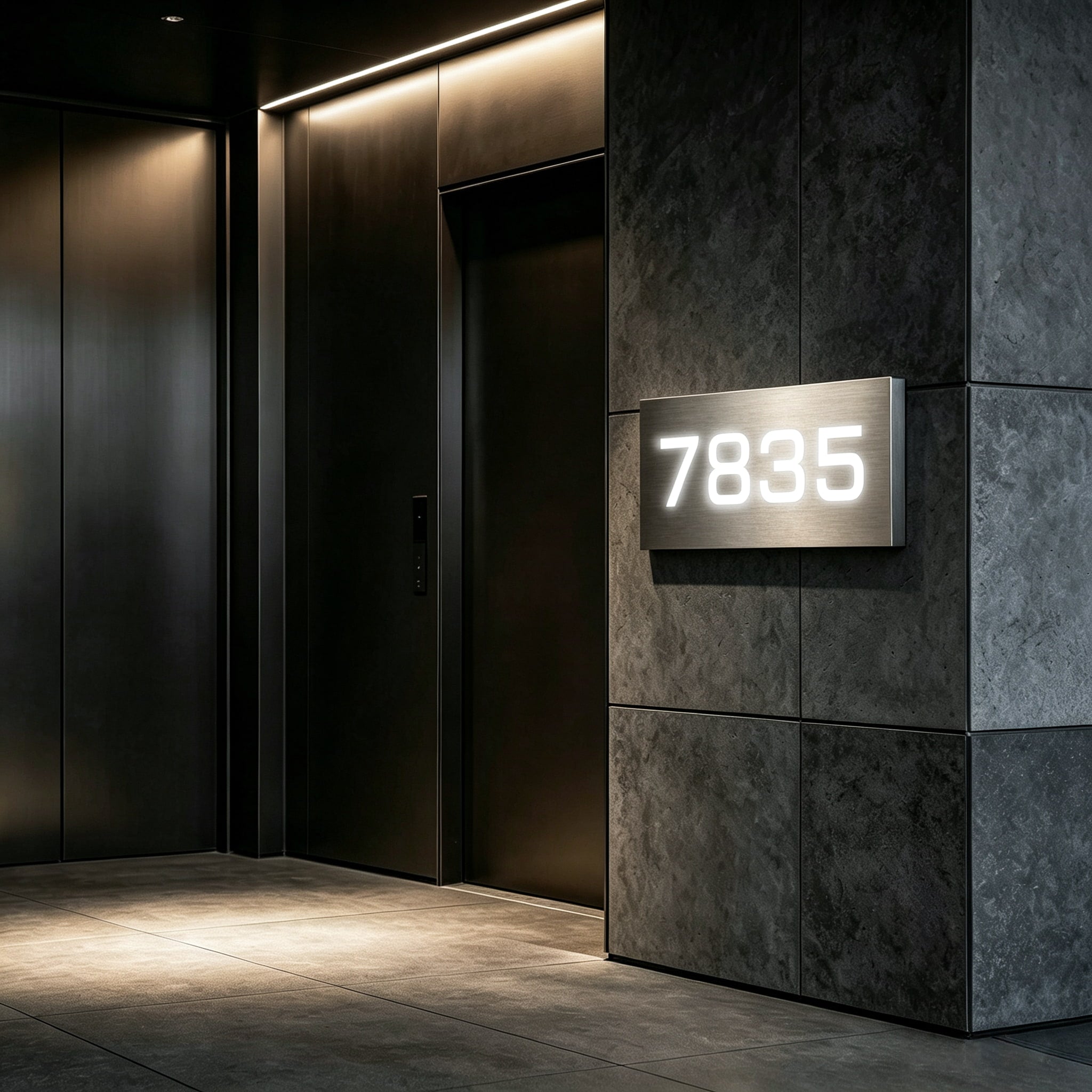 Lighted Address Number Sign