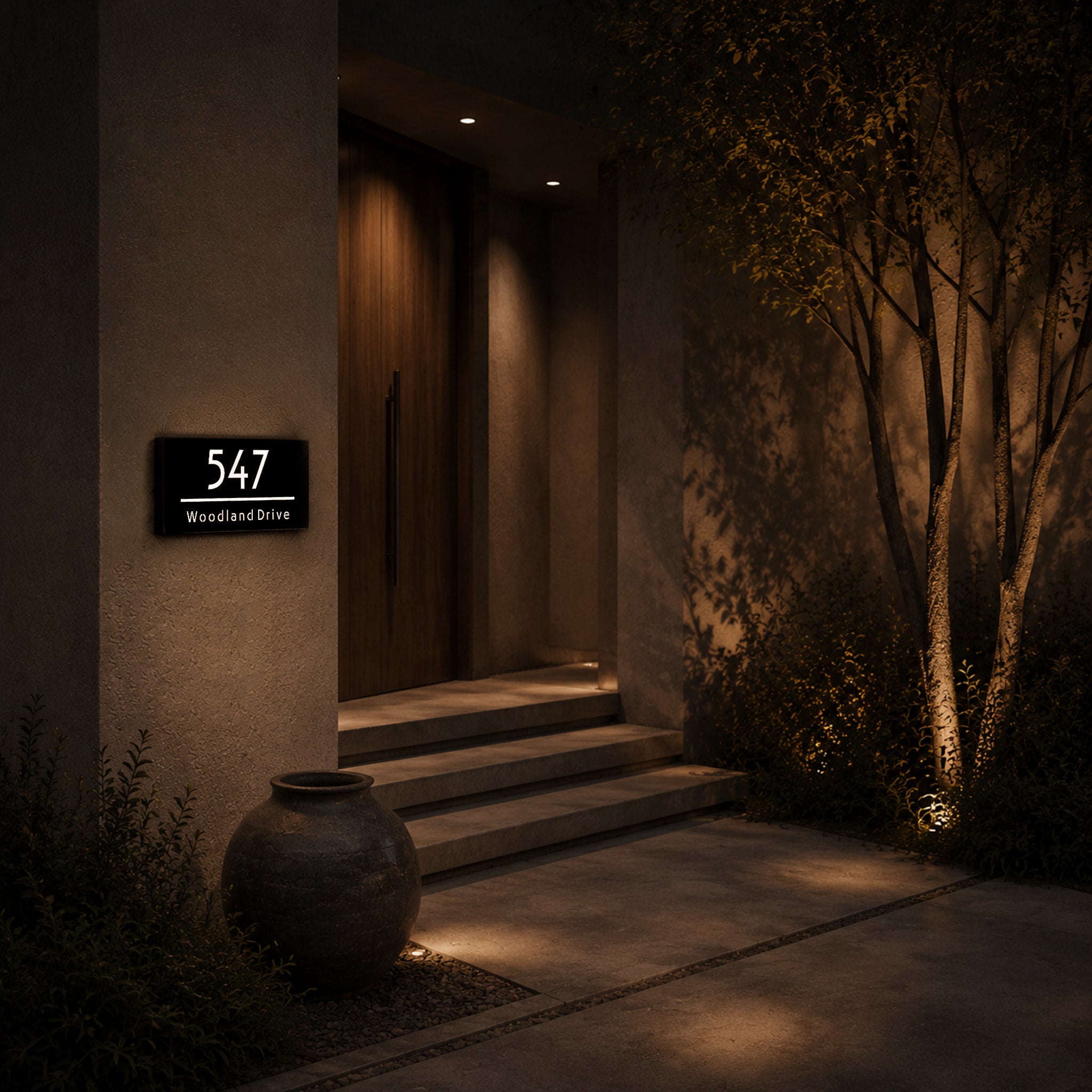 Illuminated House Address  Sign