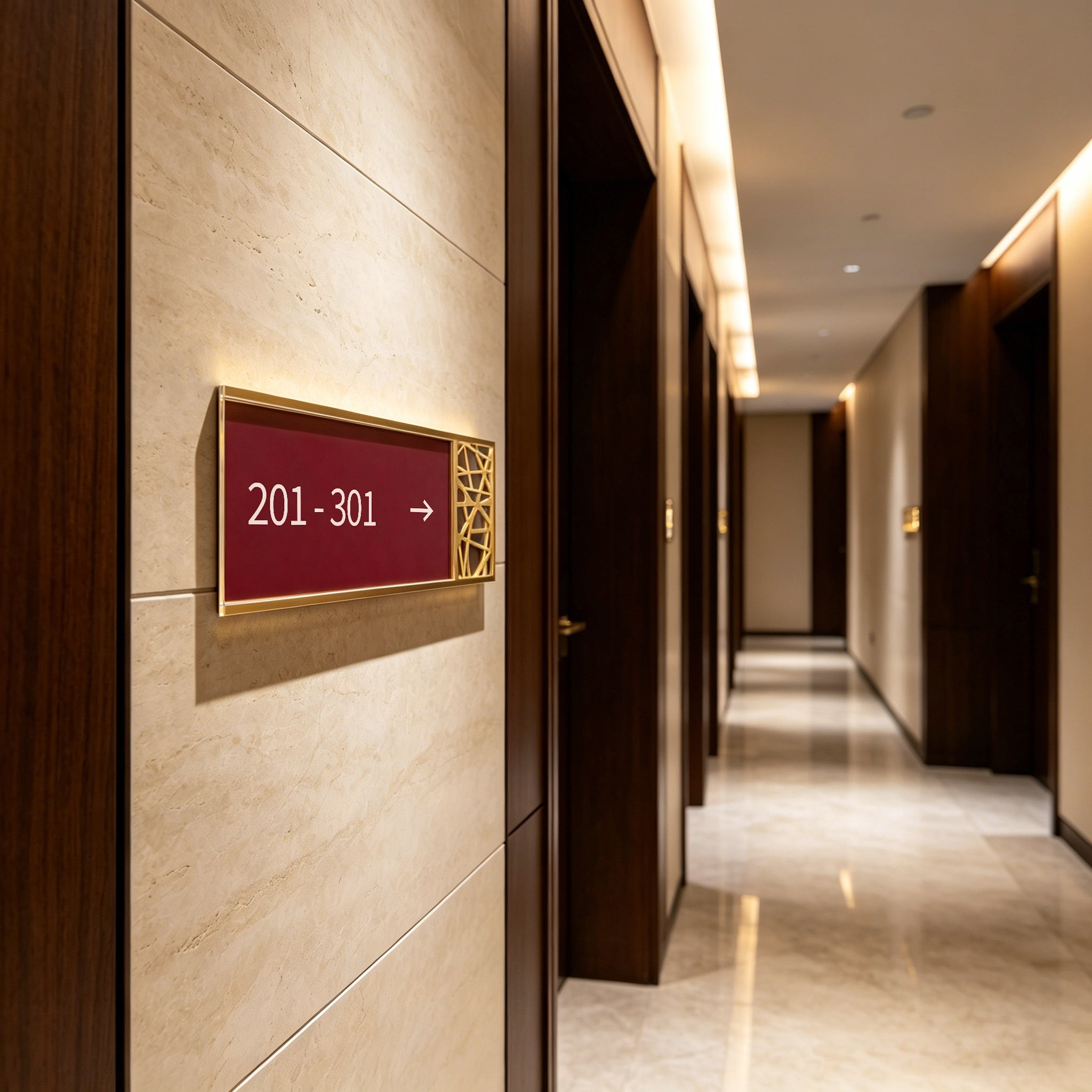 Gold Door Sign For Hotel