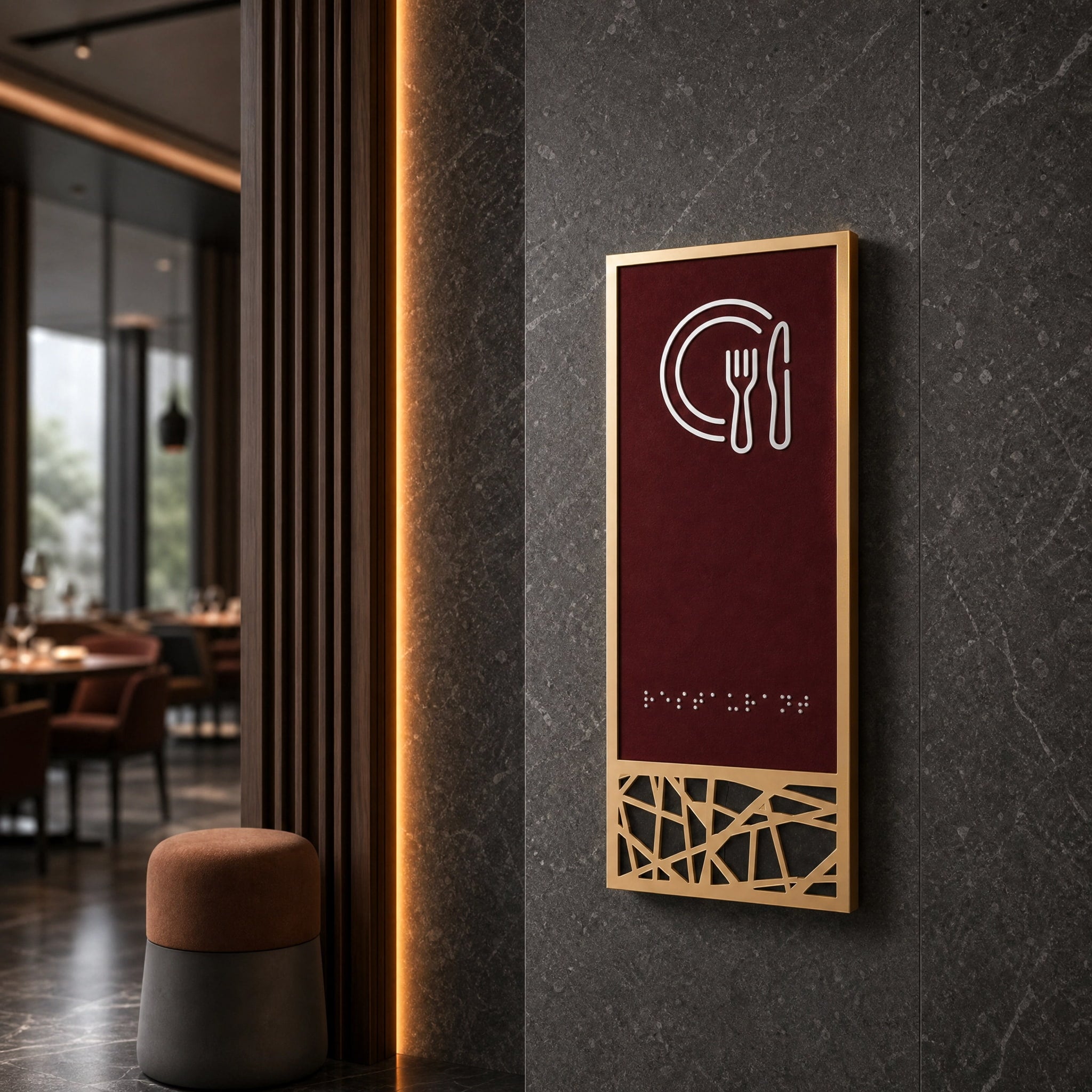 Gold Door Sign For Hotel