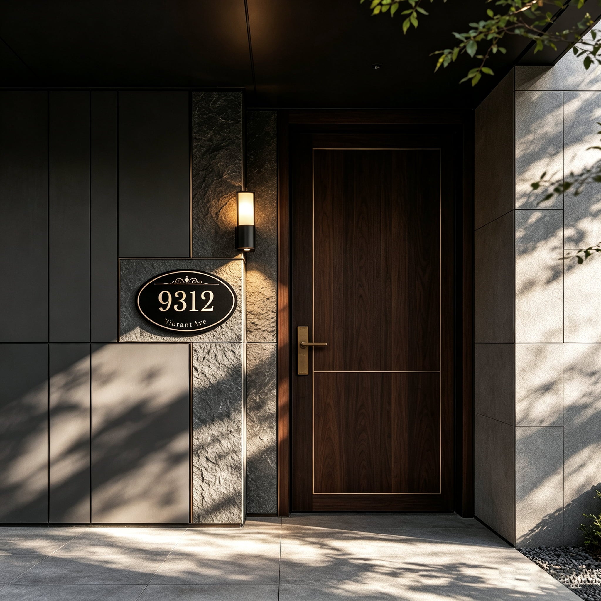 Custom Address Sign Aluminum Oval