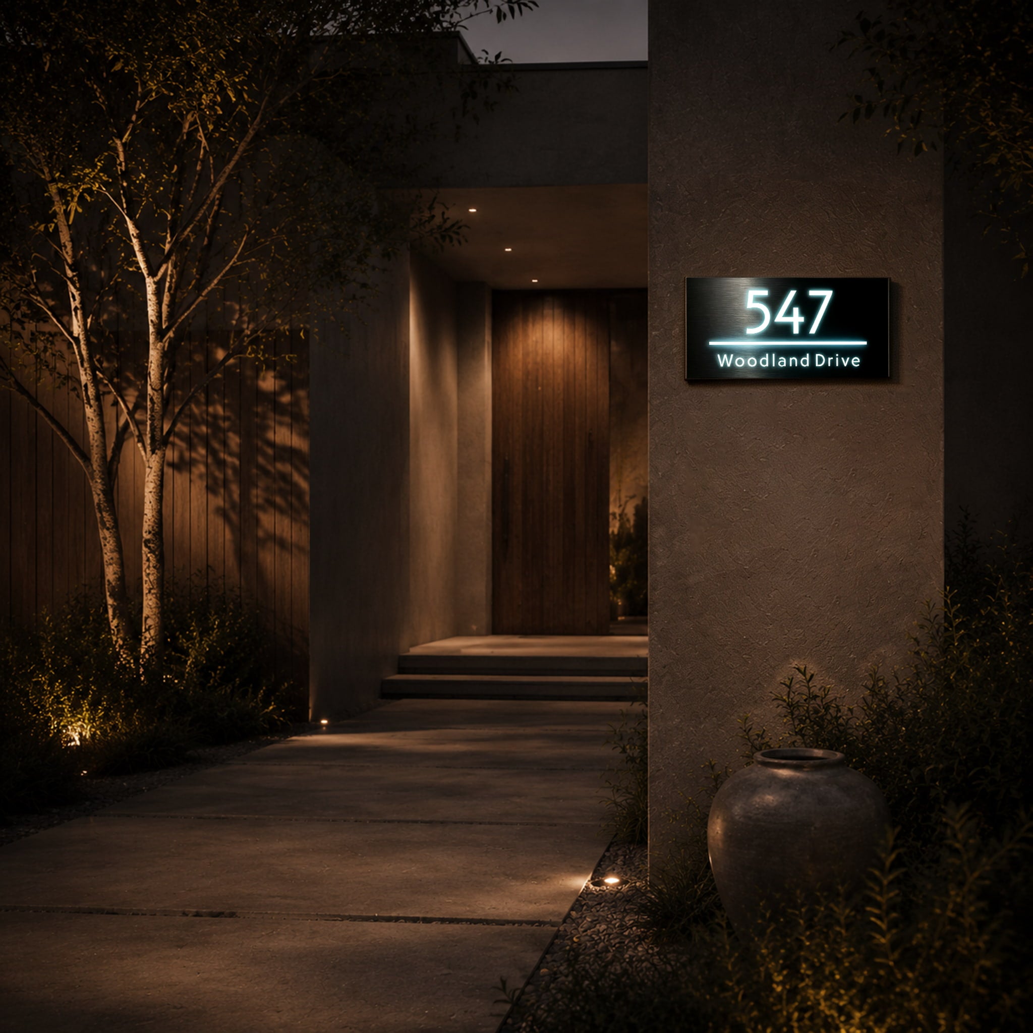 Illuminated House Address  Sign
