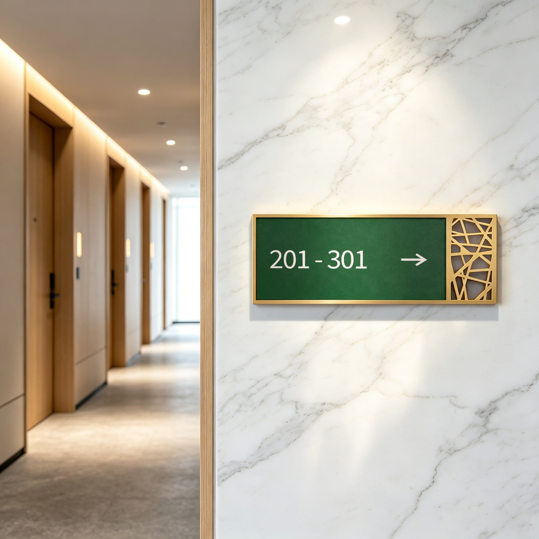 Gold Door Sign For Hotel