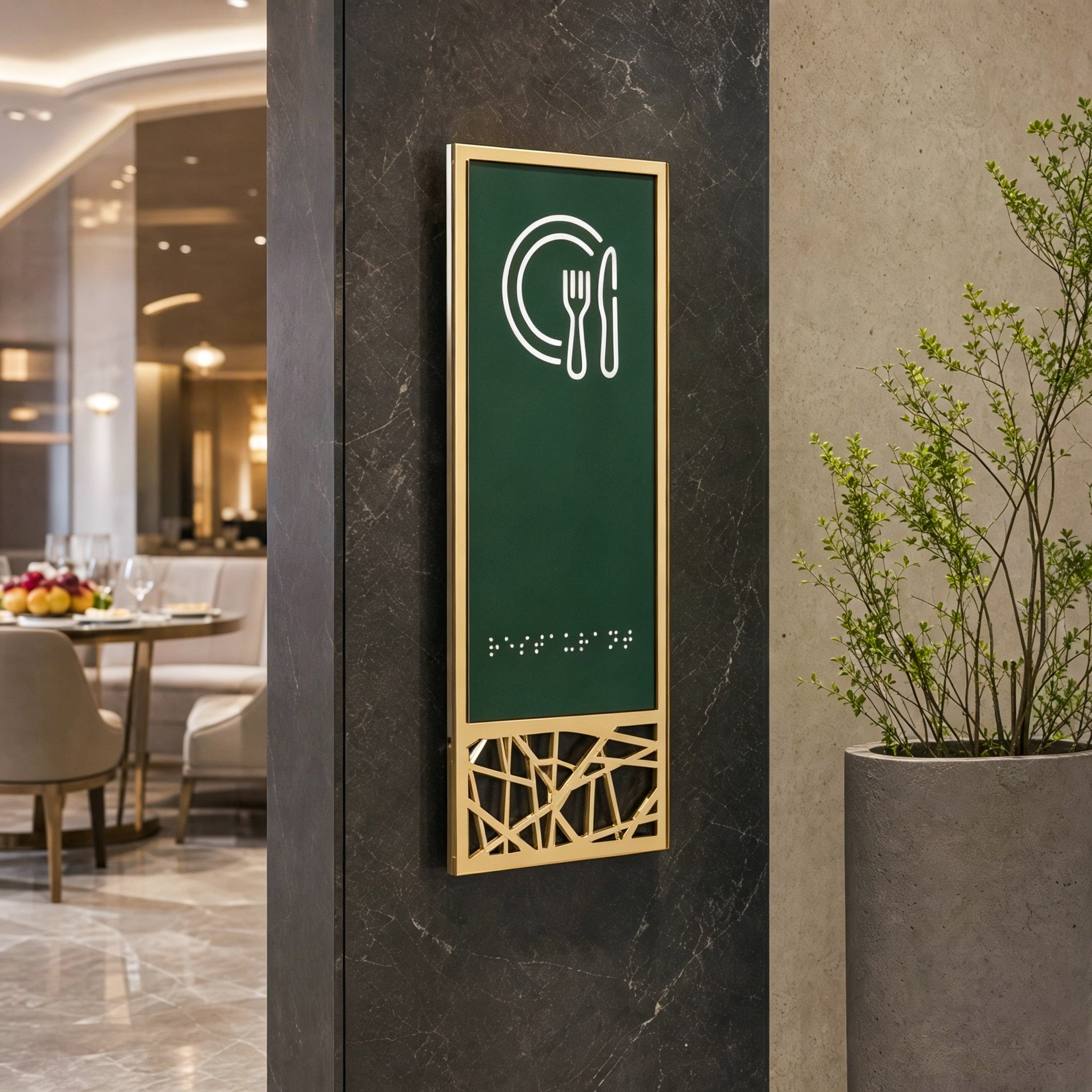 Gold Door Sign For Hotel