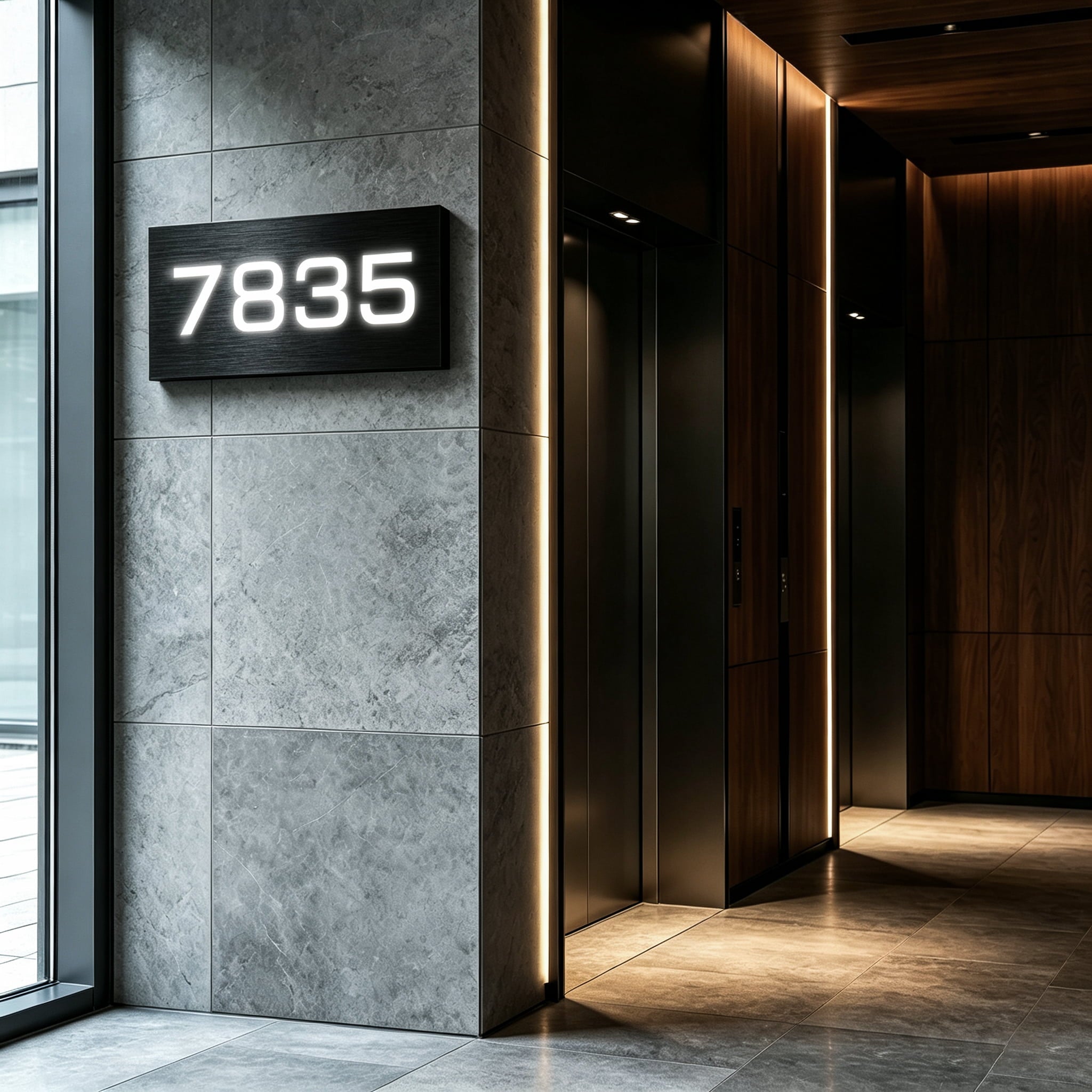 Lighted Address Number Sign