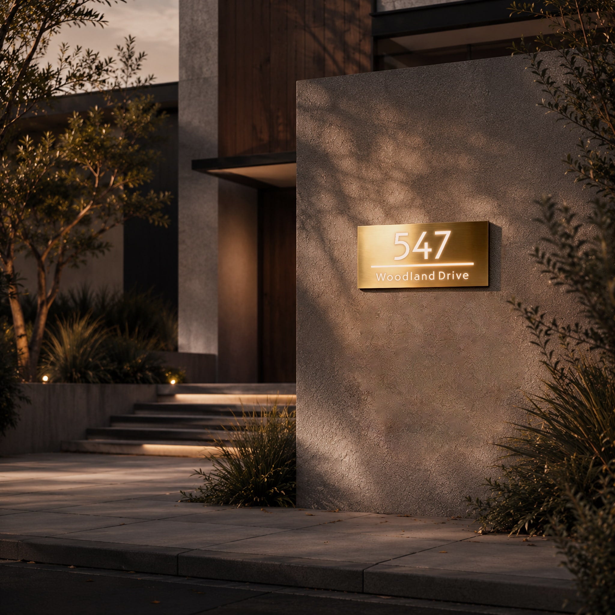 Illuminated House Address  Sign