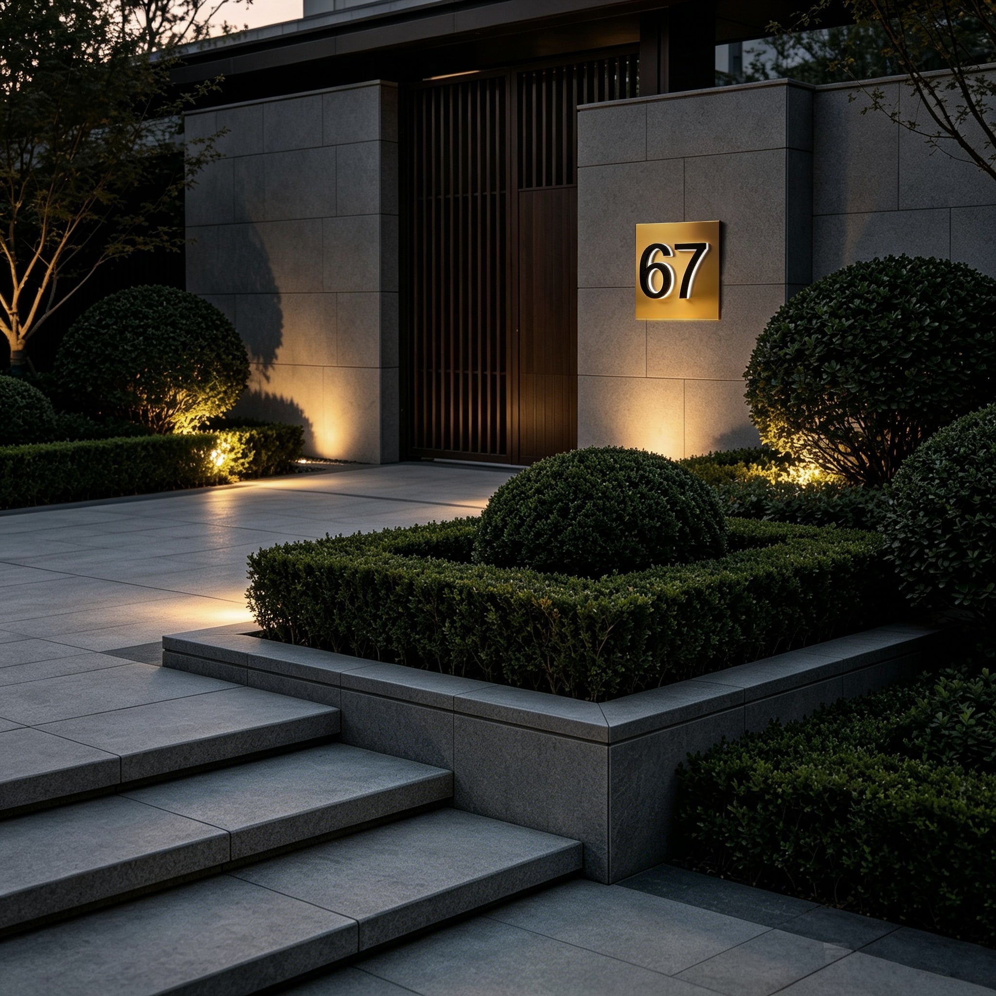Metal Lighted House Numbers Sign