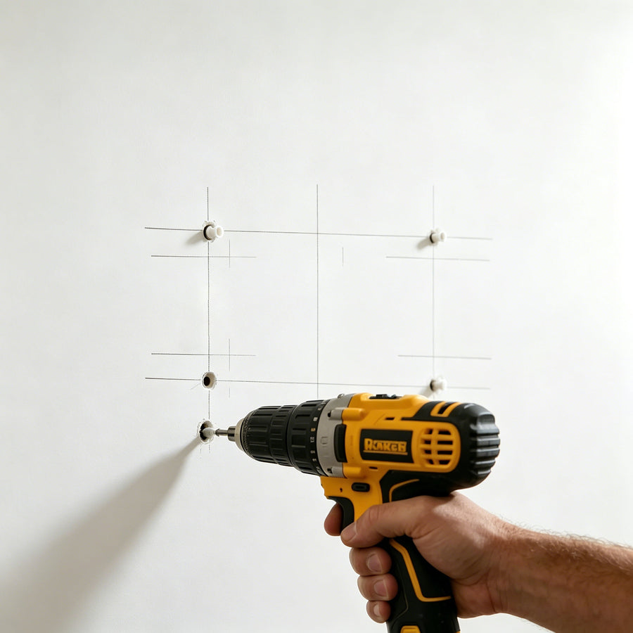 3. Drilling holes in the wall