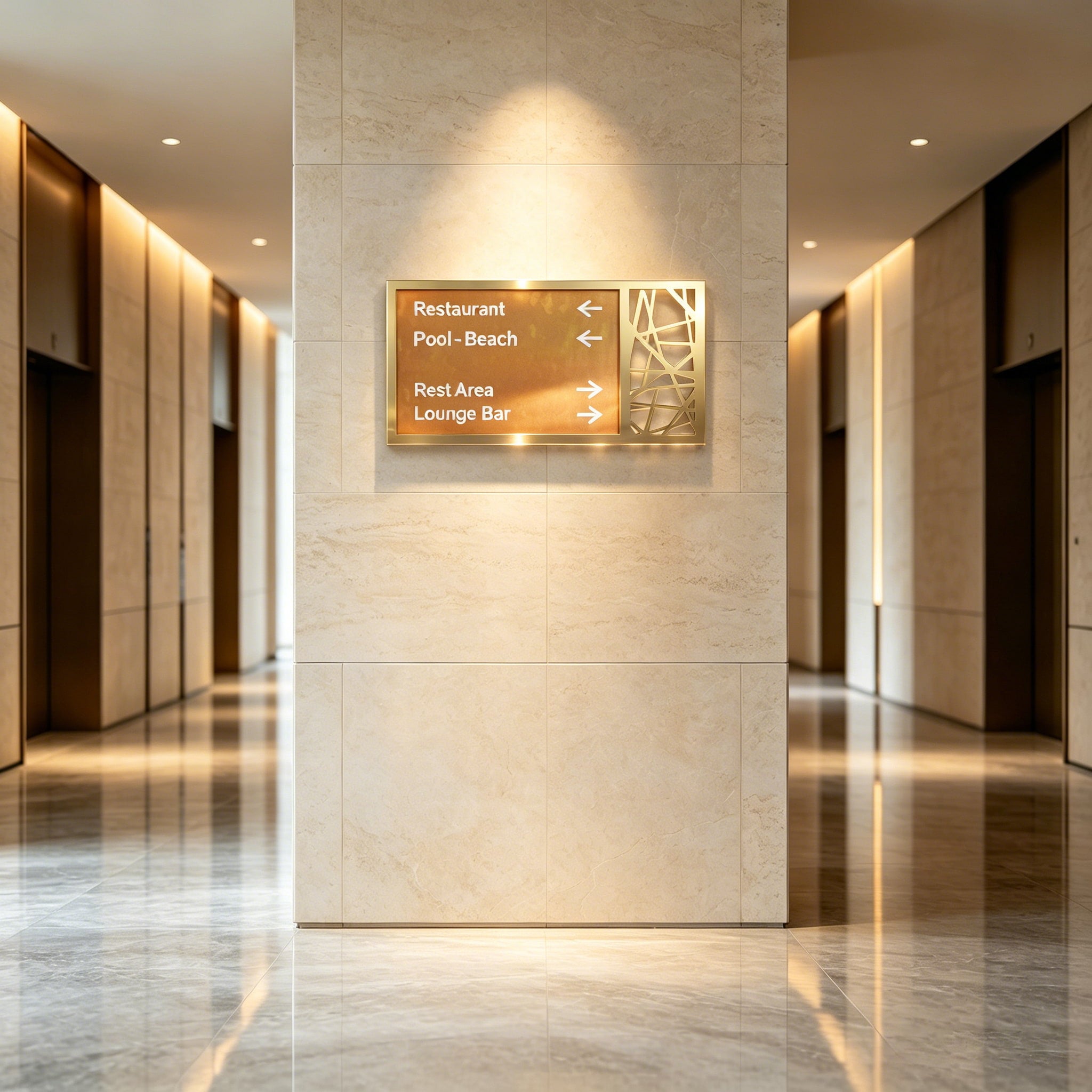 Gold Door Sign For Hotel