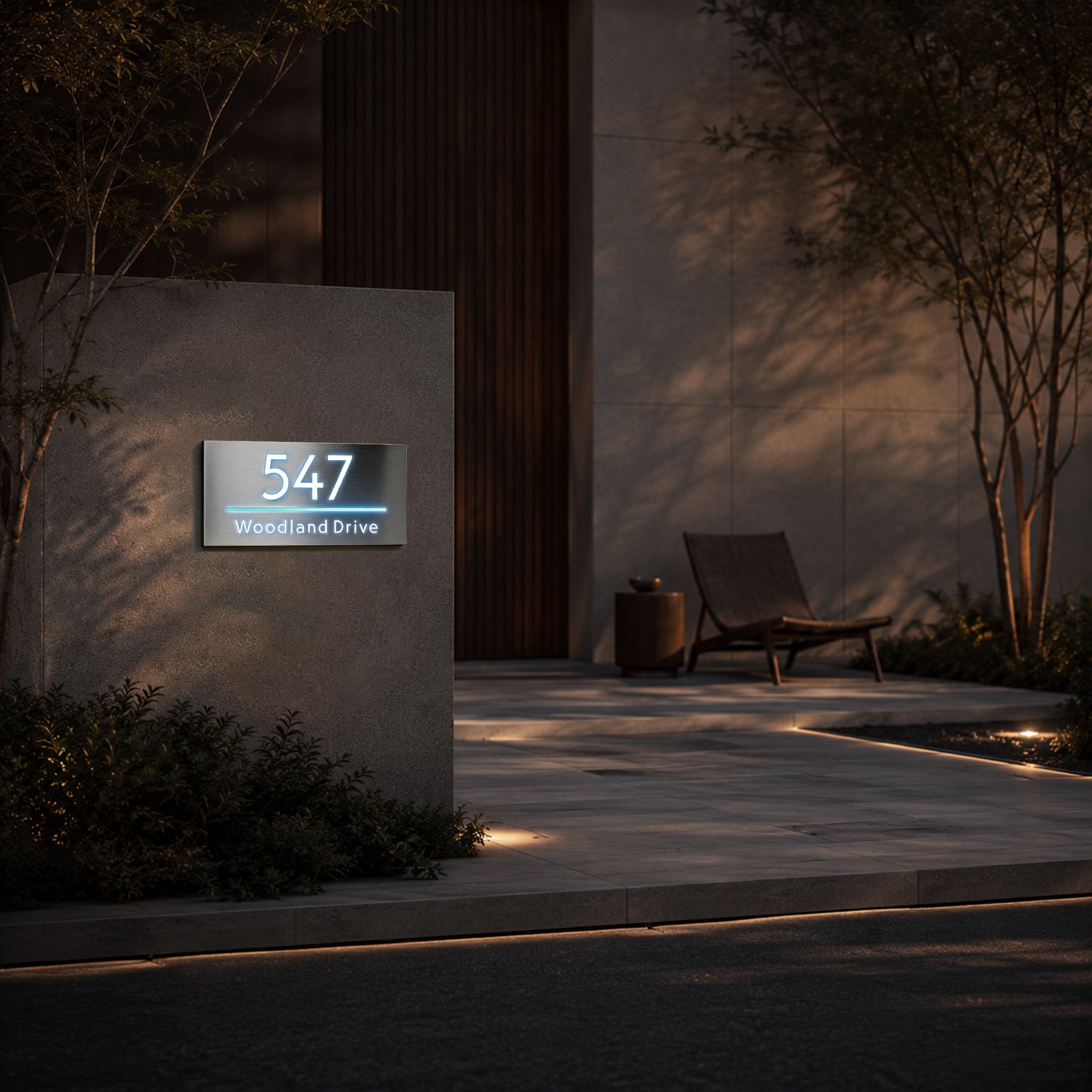 Illuminated House Address  Sign
