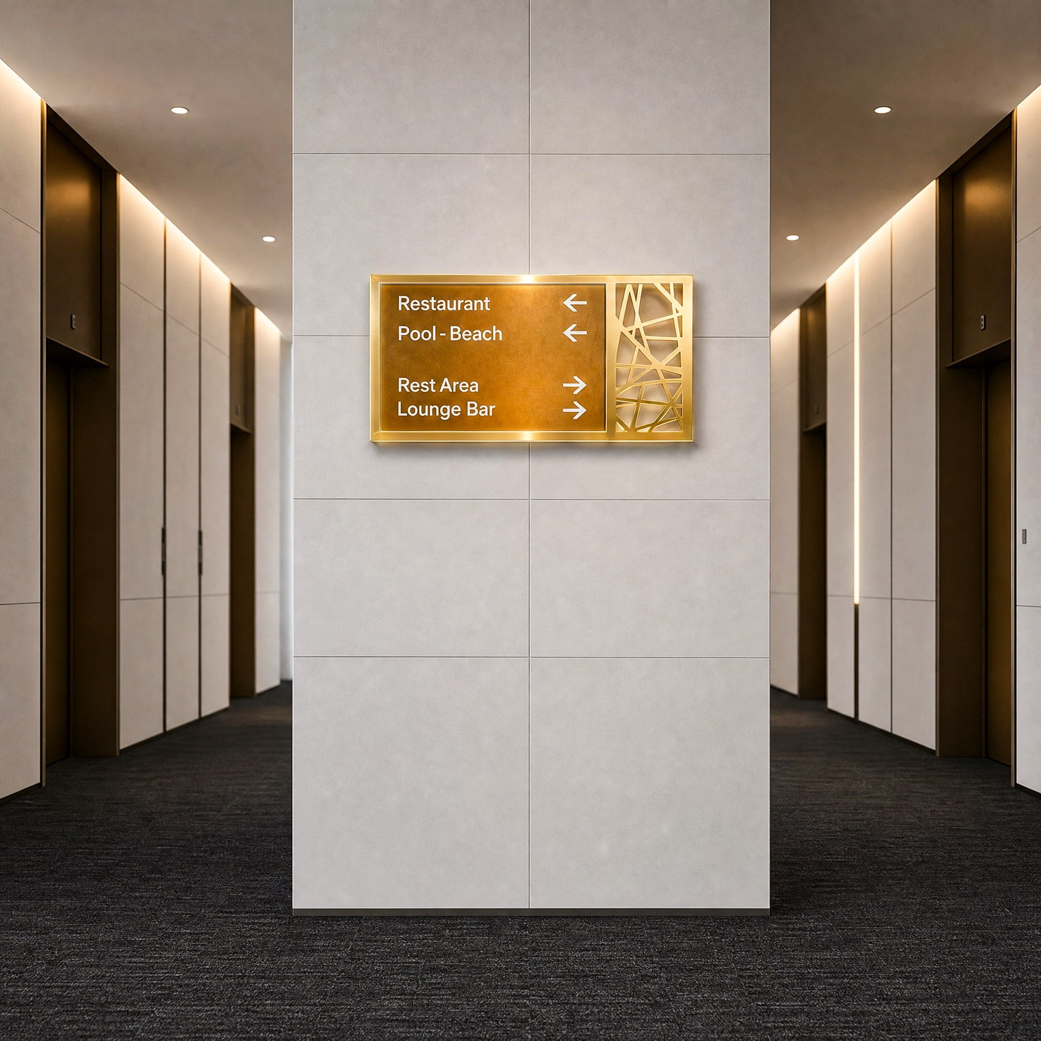 Gold Door Sign For Hotel