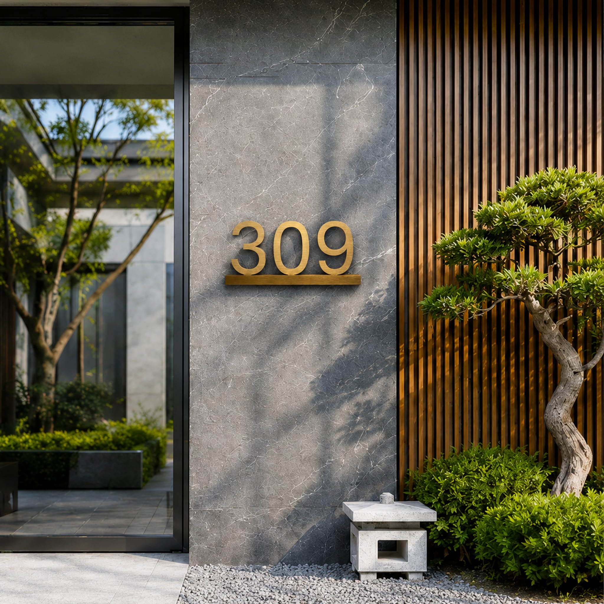 Gold Room Number Sign
