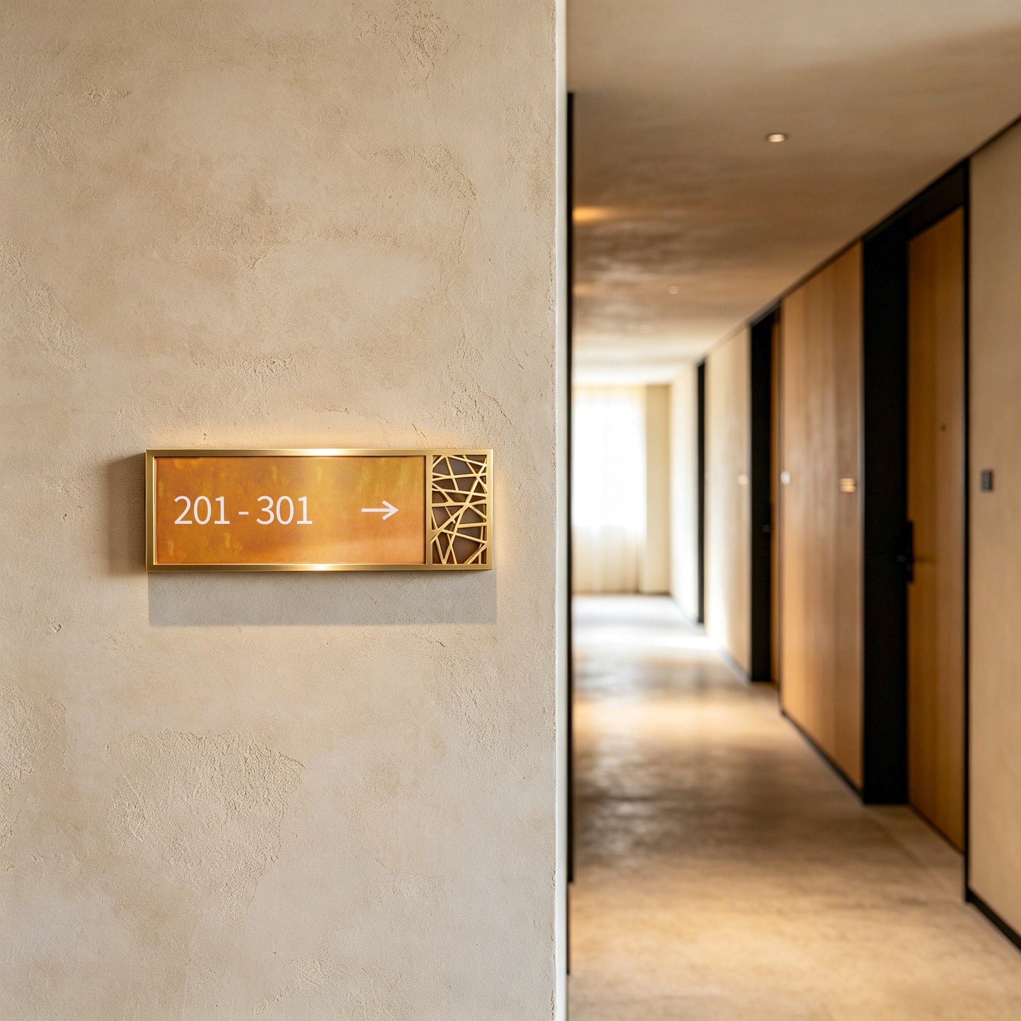 Gold Door Sign For Hotel