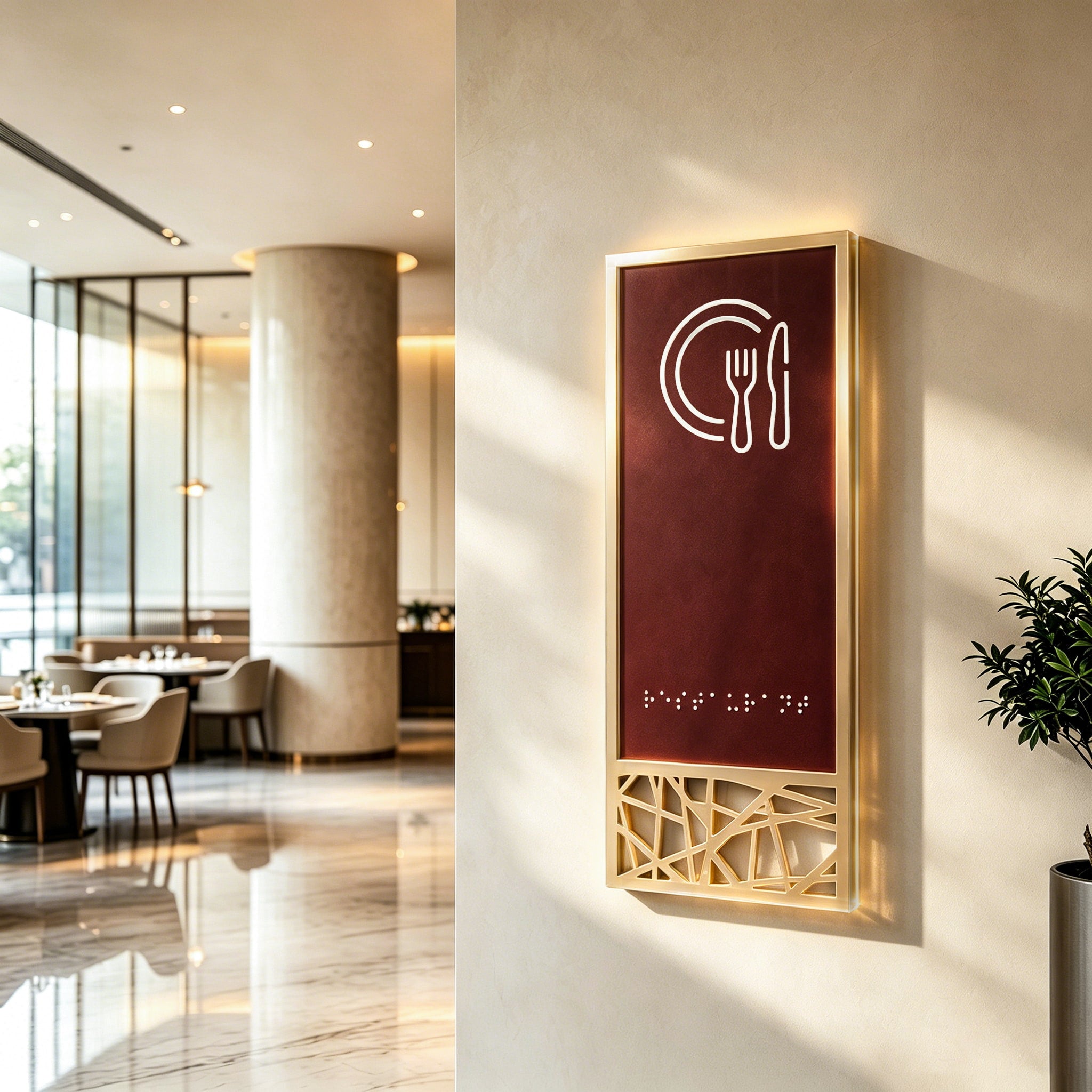 Gold Door Sign For Hotel