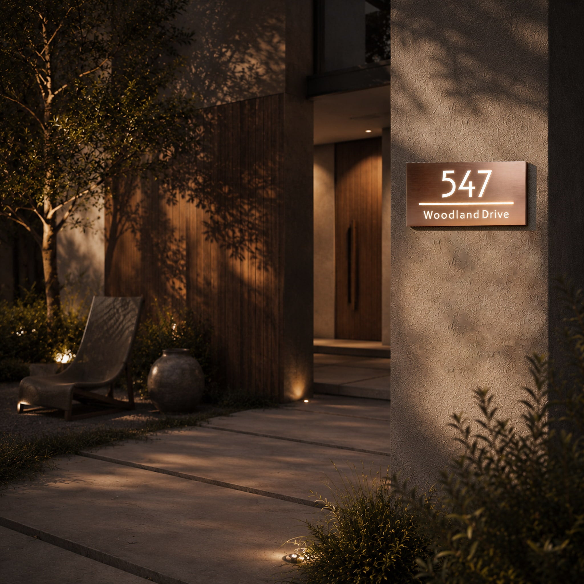 Illuminated House Address  Sign