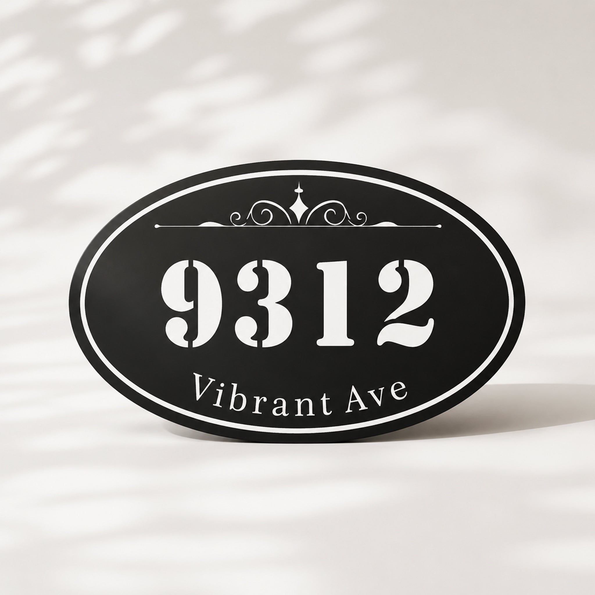 Custom Address Sign Aluminum Oval