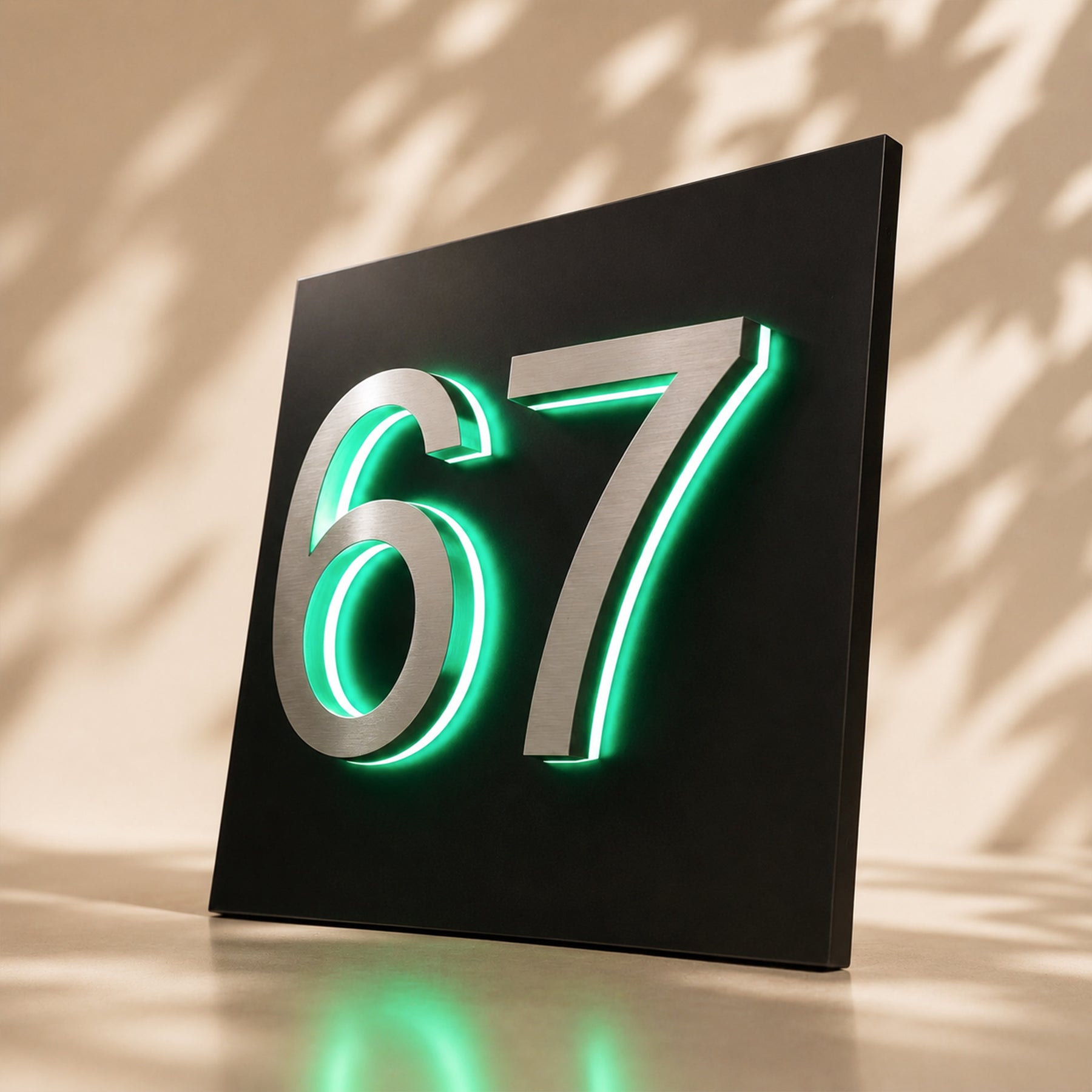 Metal Lighted House Numbers Sign