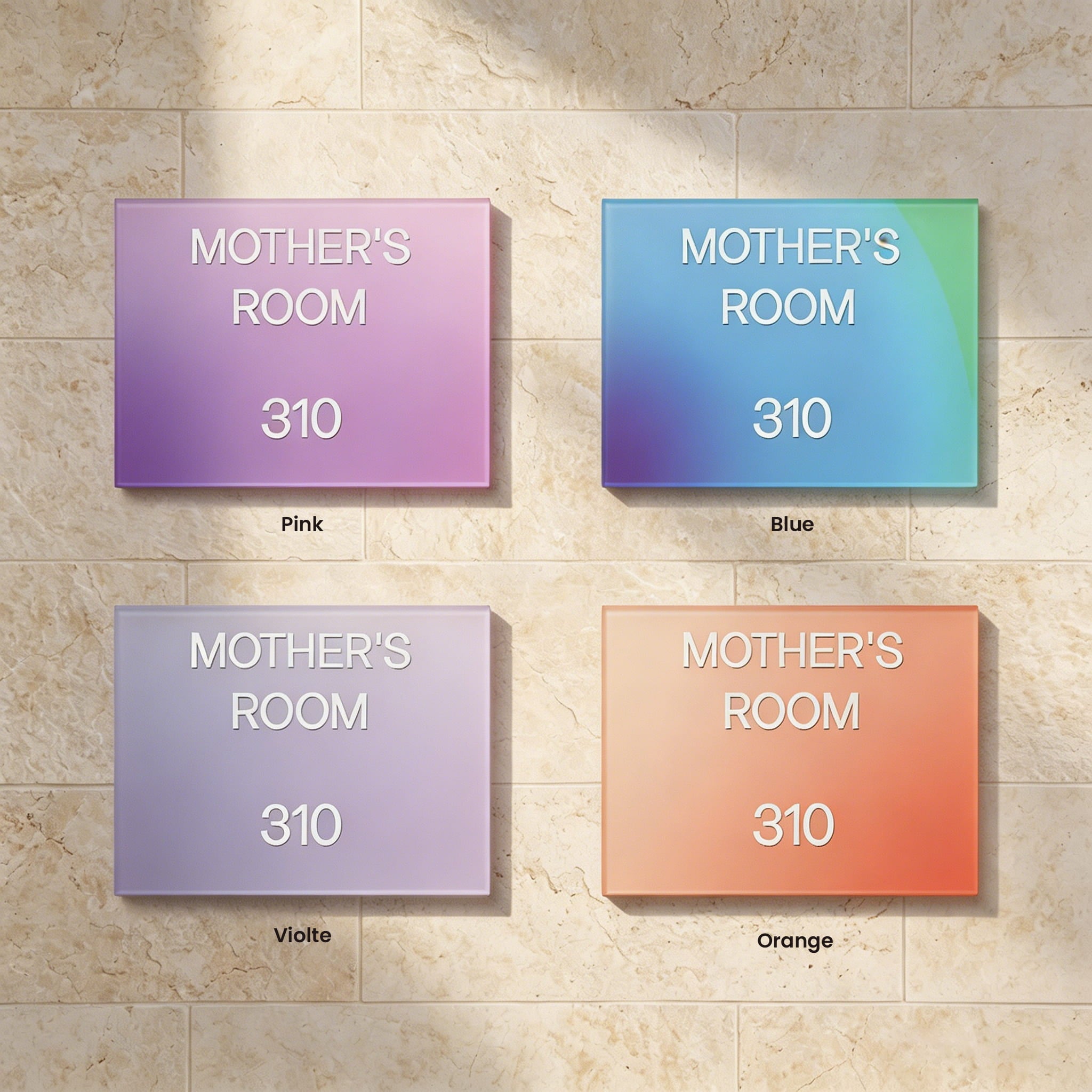 Custom Gradient Acrylic Braille Door Sign