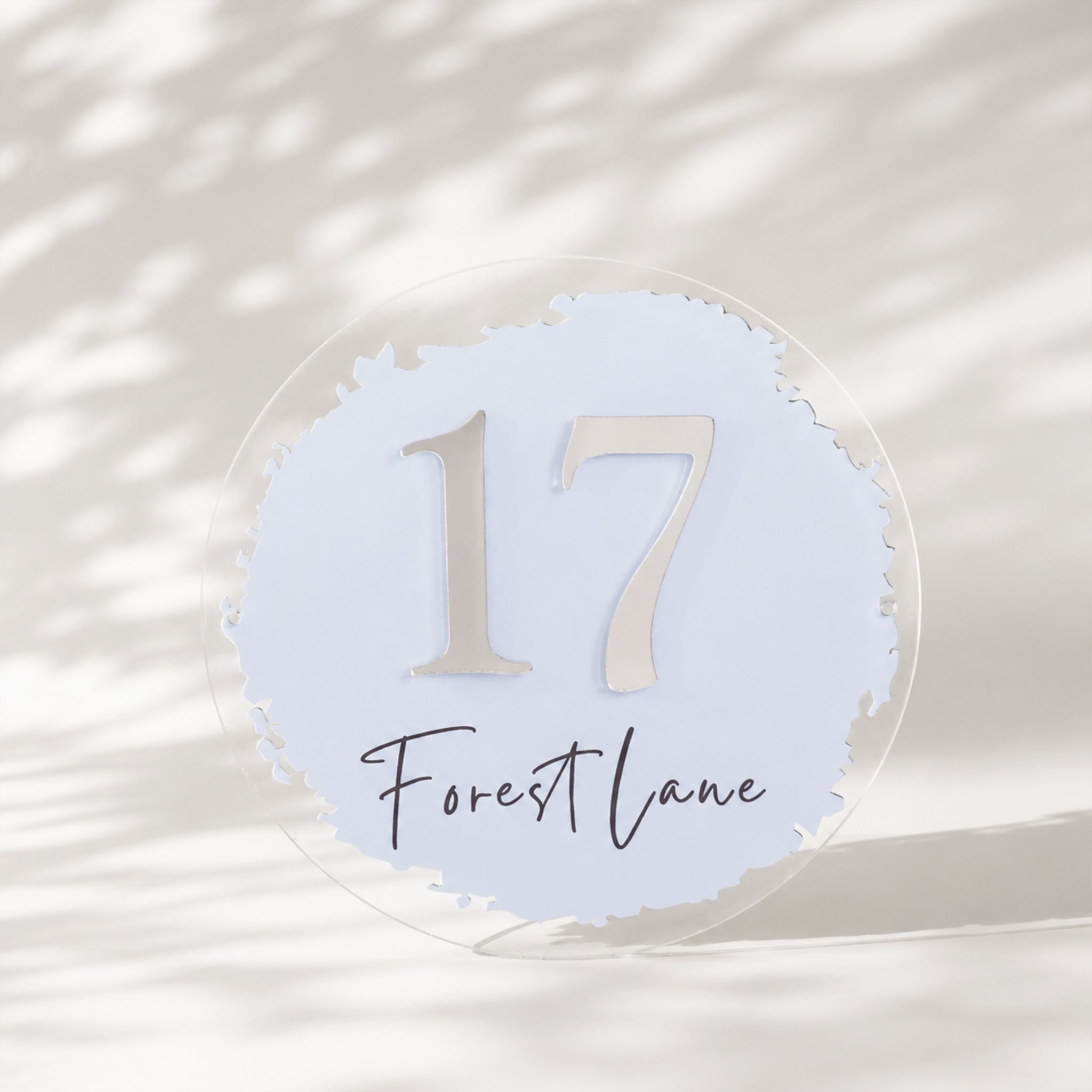 Round Acrylic House Address Number Sign