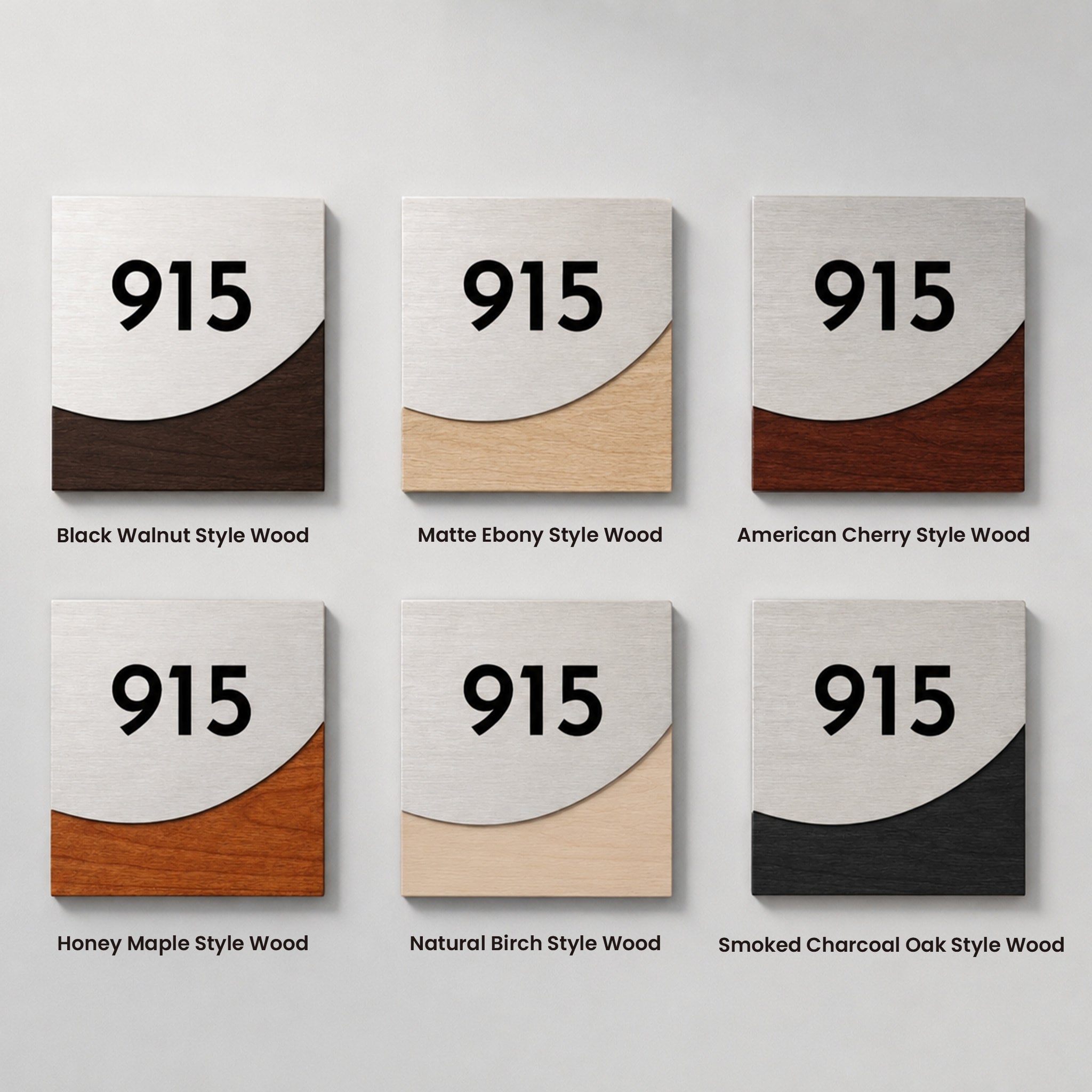 Wood Metal Number Sign