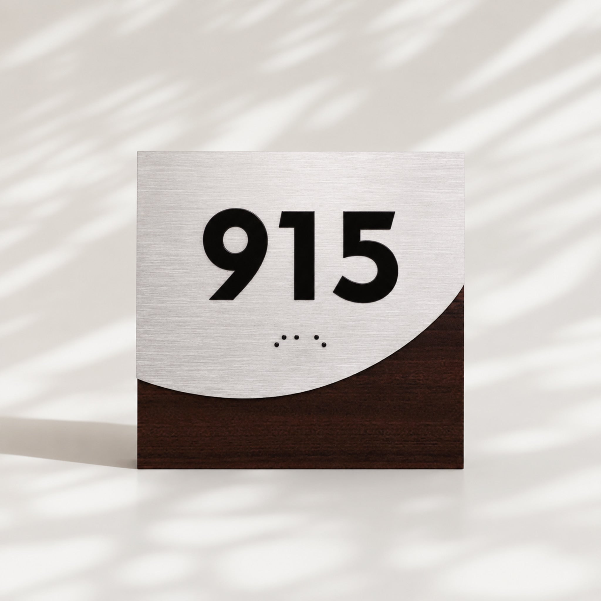 Wood Metal Number Sign