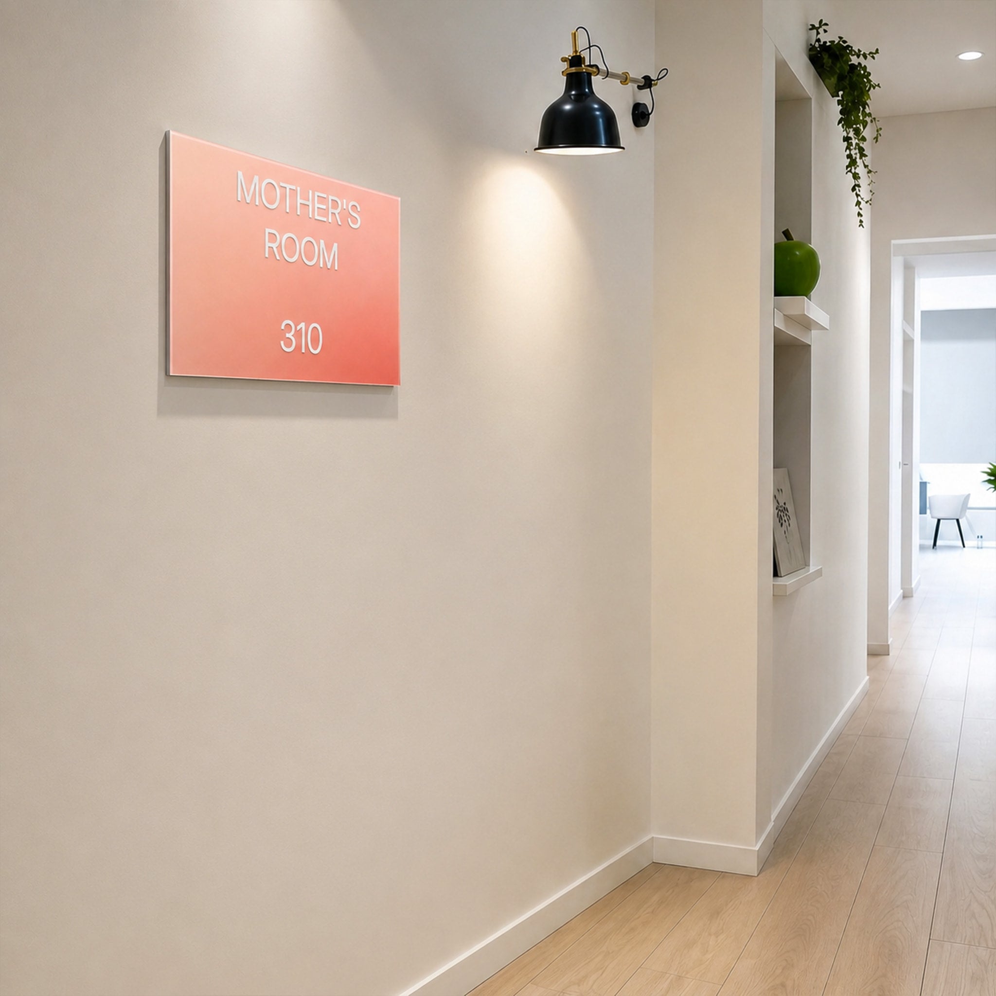 Custom Gradient Acrylic Braille Door Sign