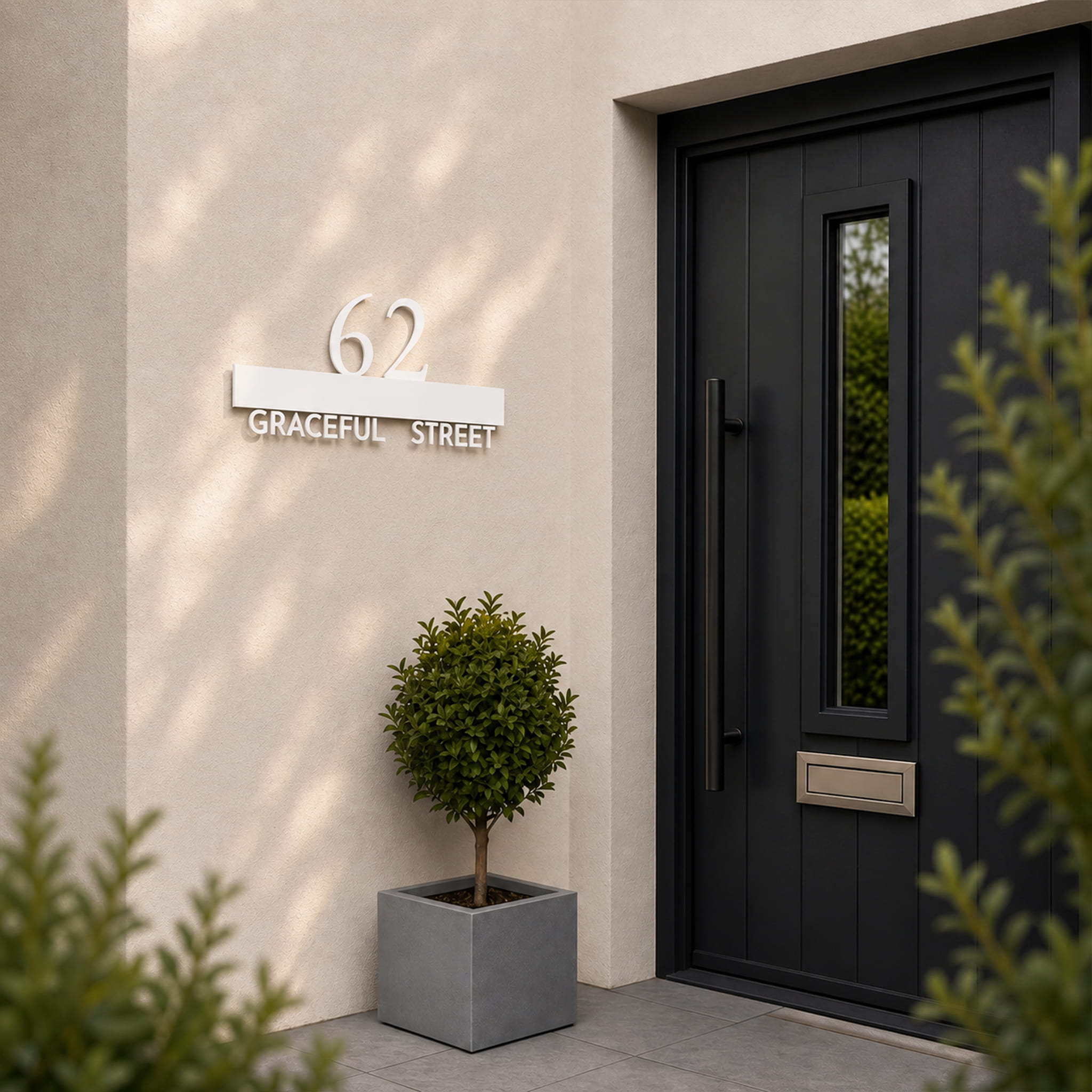 Crystal House Number Sign
