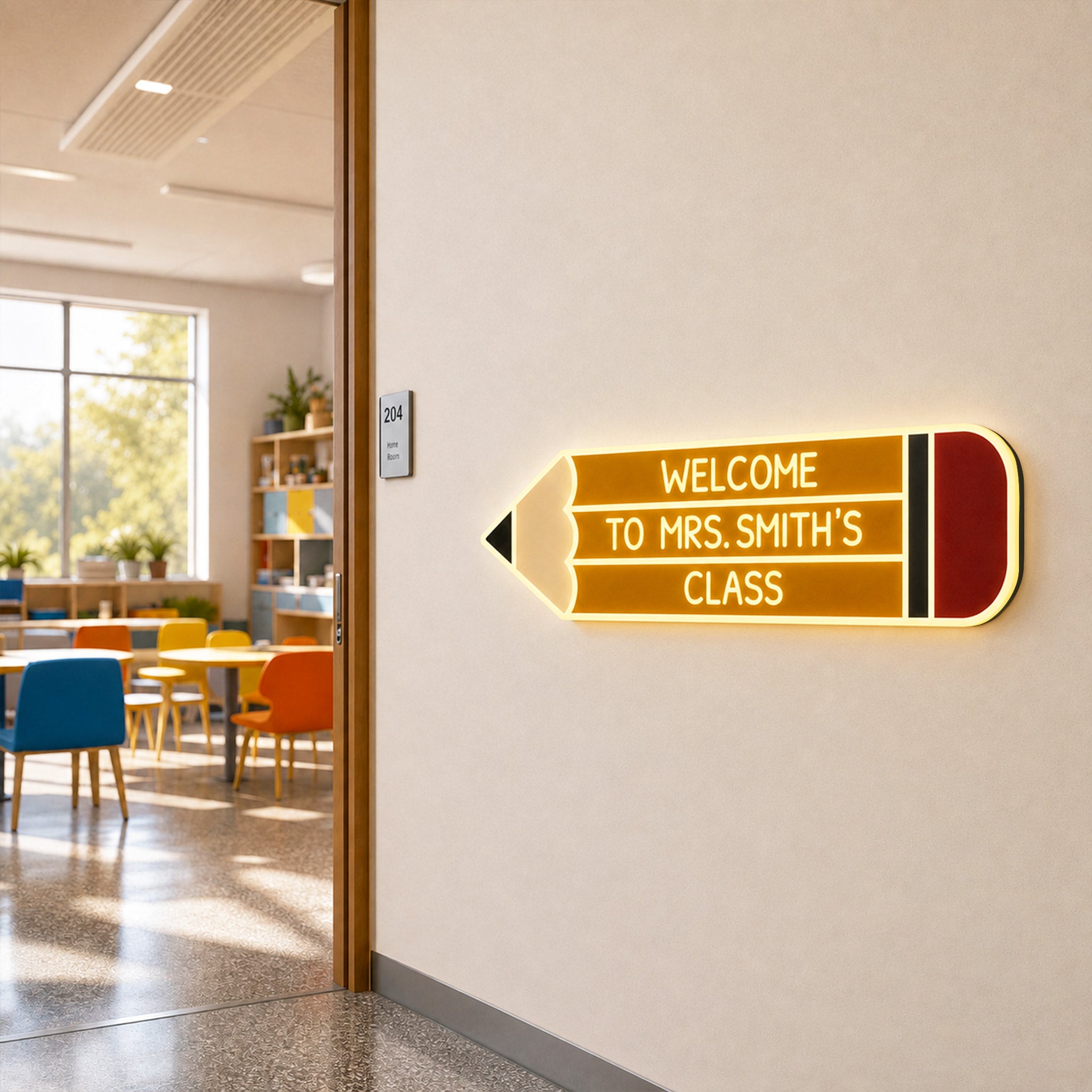 Pencil LED  Classroom Sign