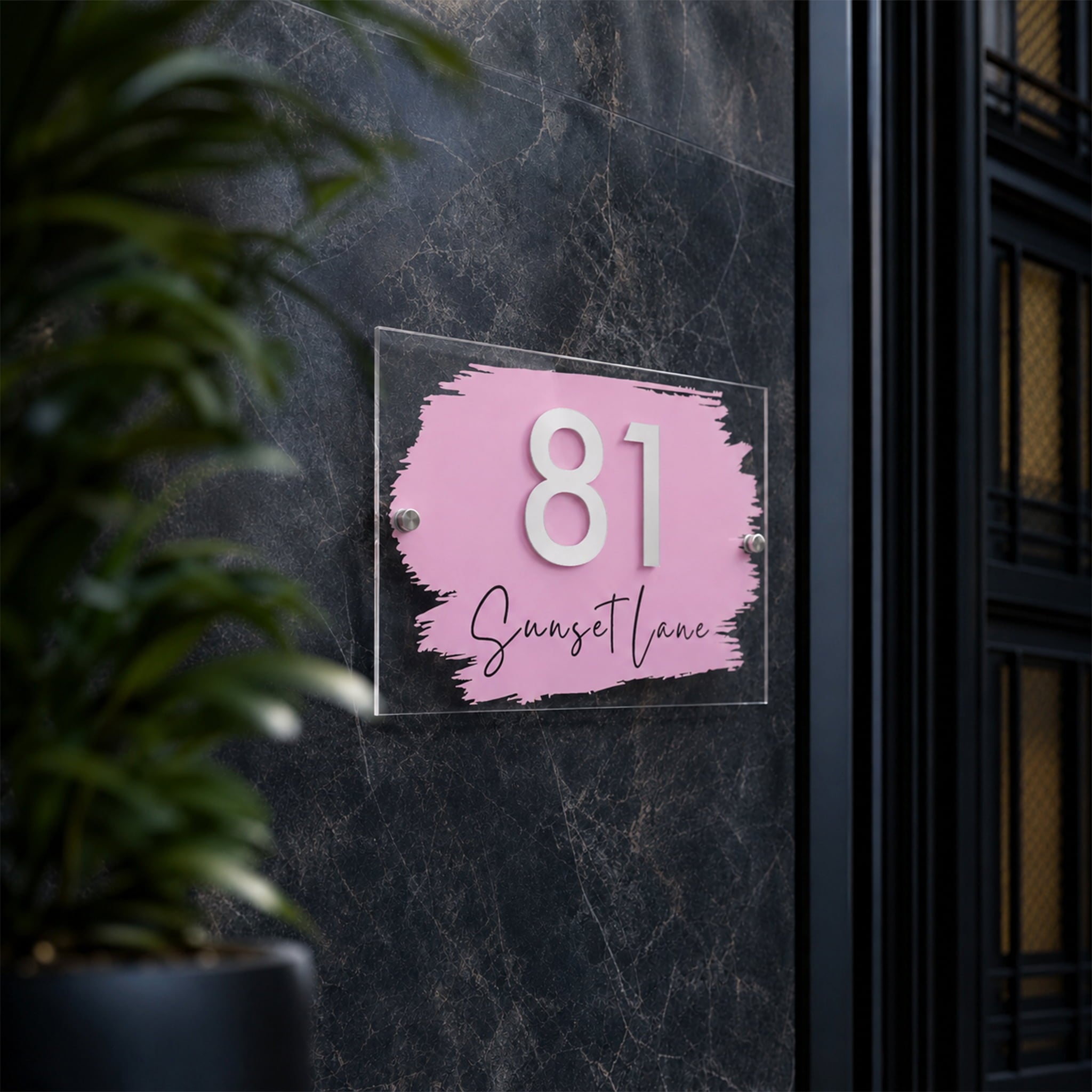 Rectangle Acrylic House Address Number Sign