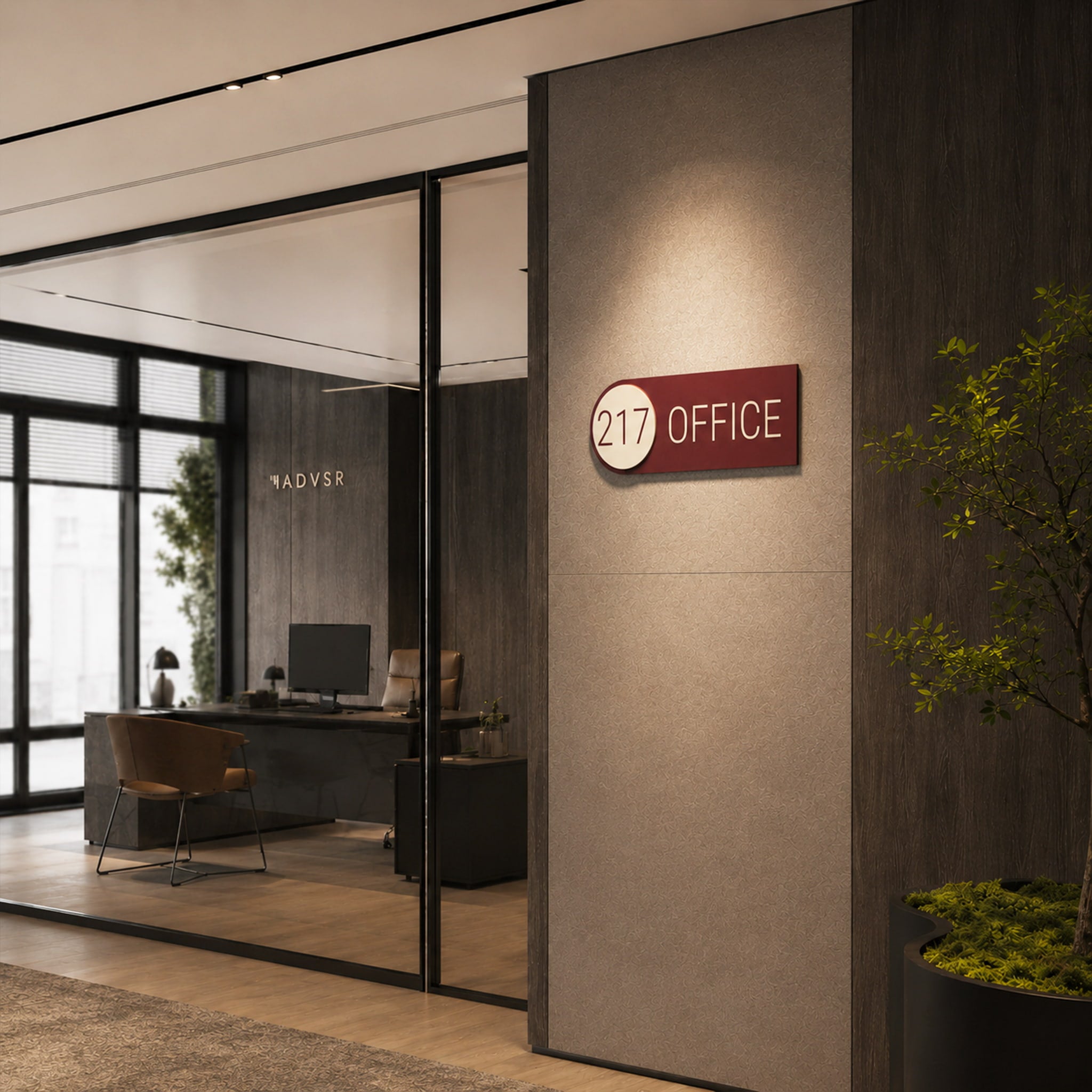 Acrylic Office Door Number Sign
