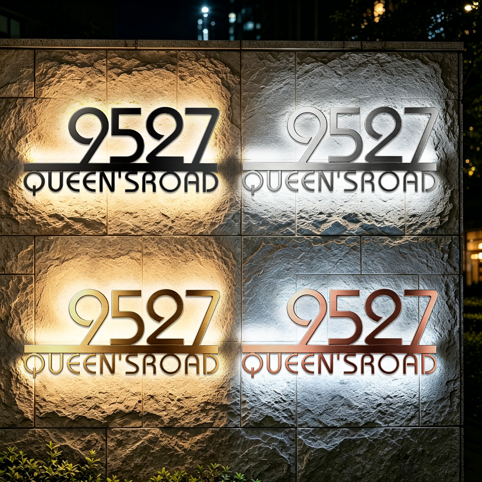 Metal House Number Address Sign