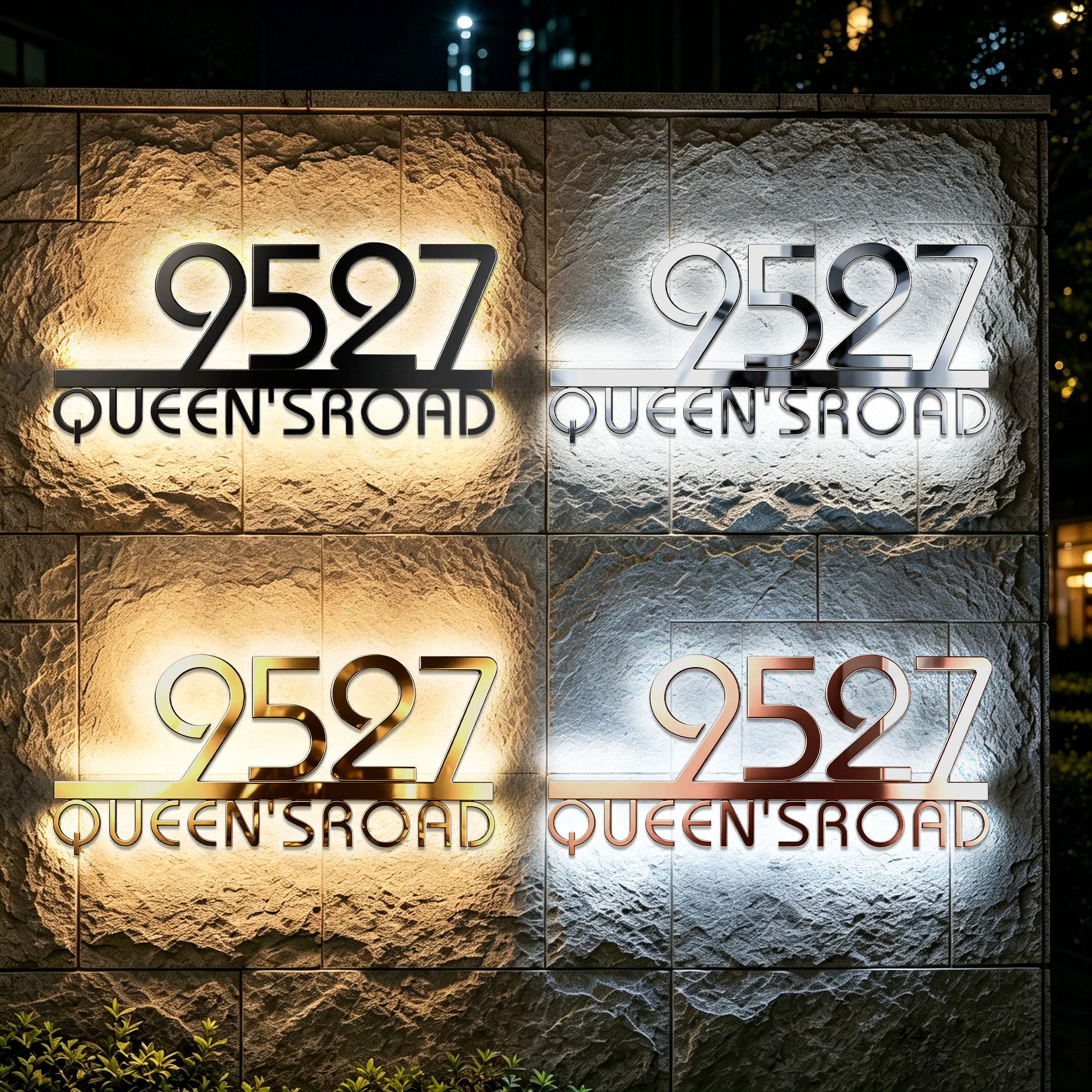 Metal House Number Address Sign