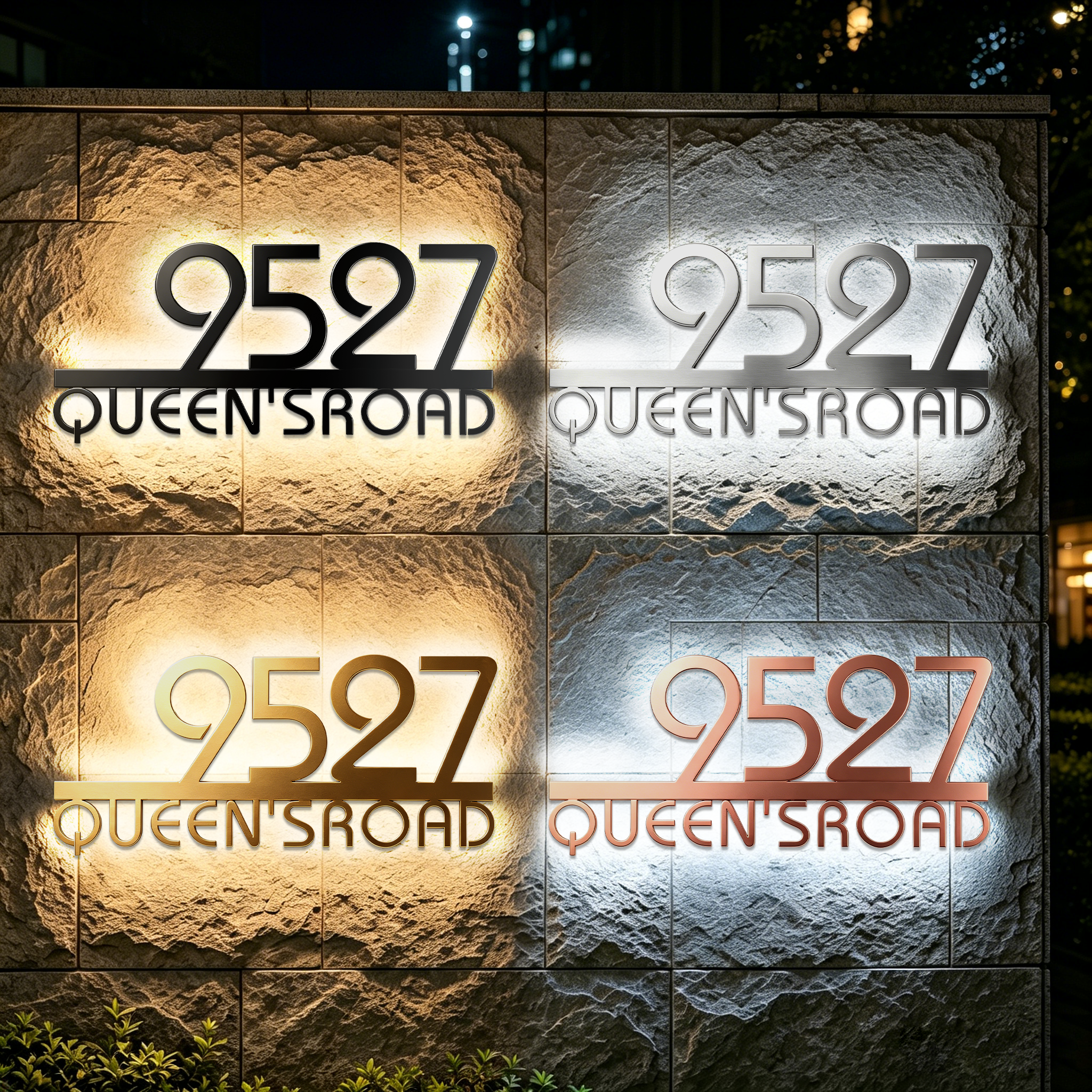 Metal House Number Address Sign