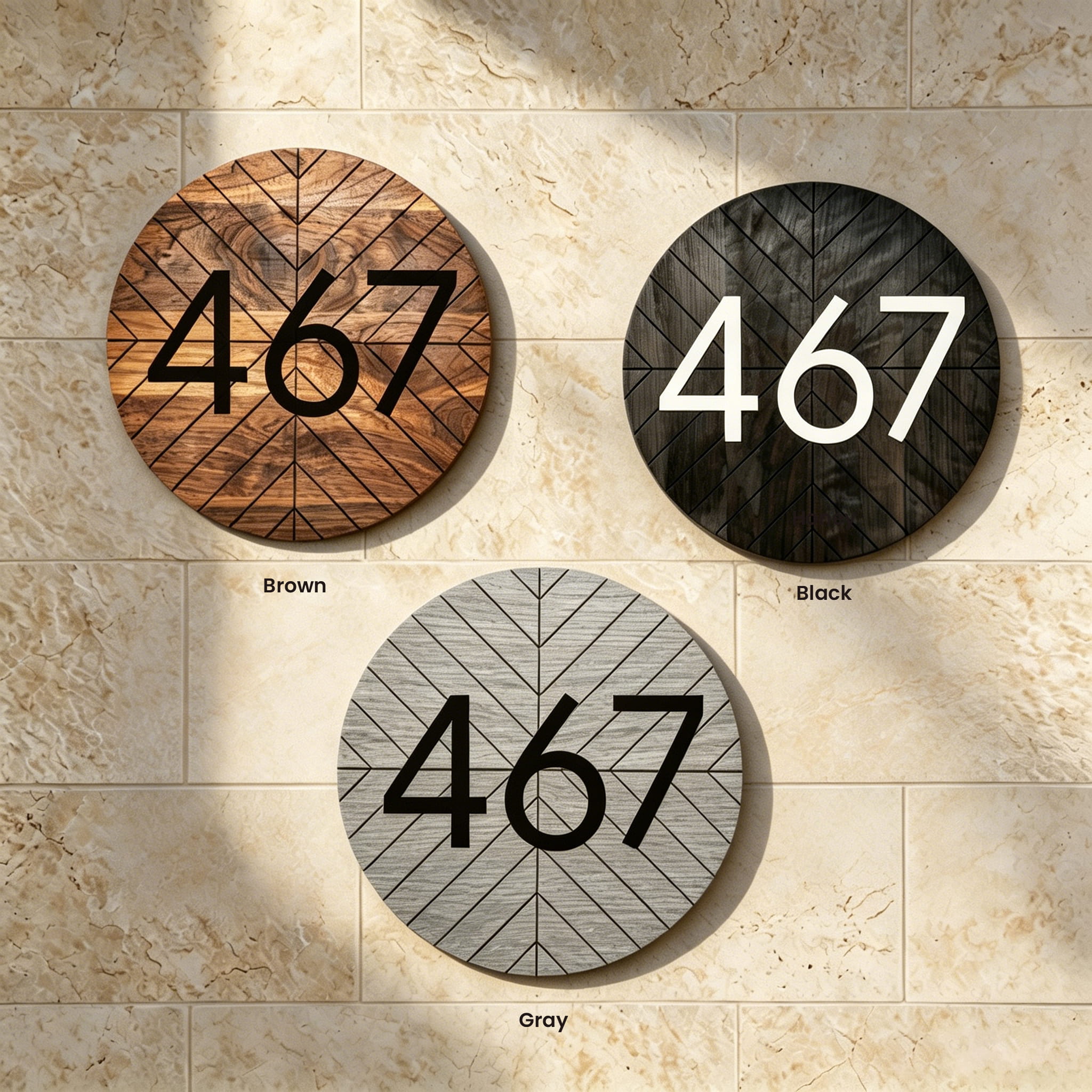 Wooden 3D House Number Signs