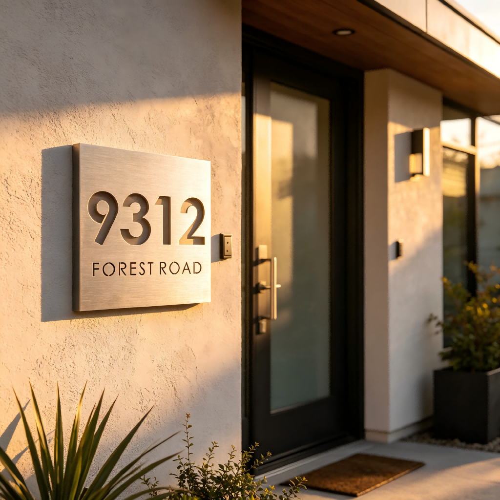 Square Stainless Steel Perforated House Sign