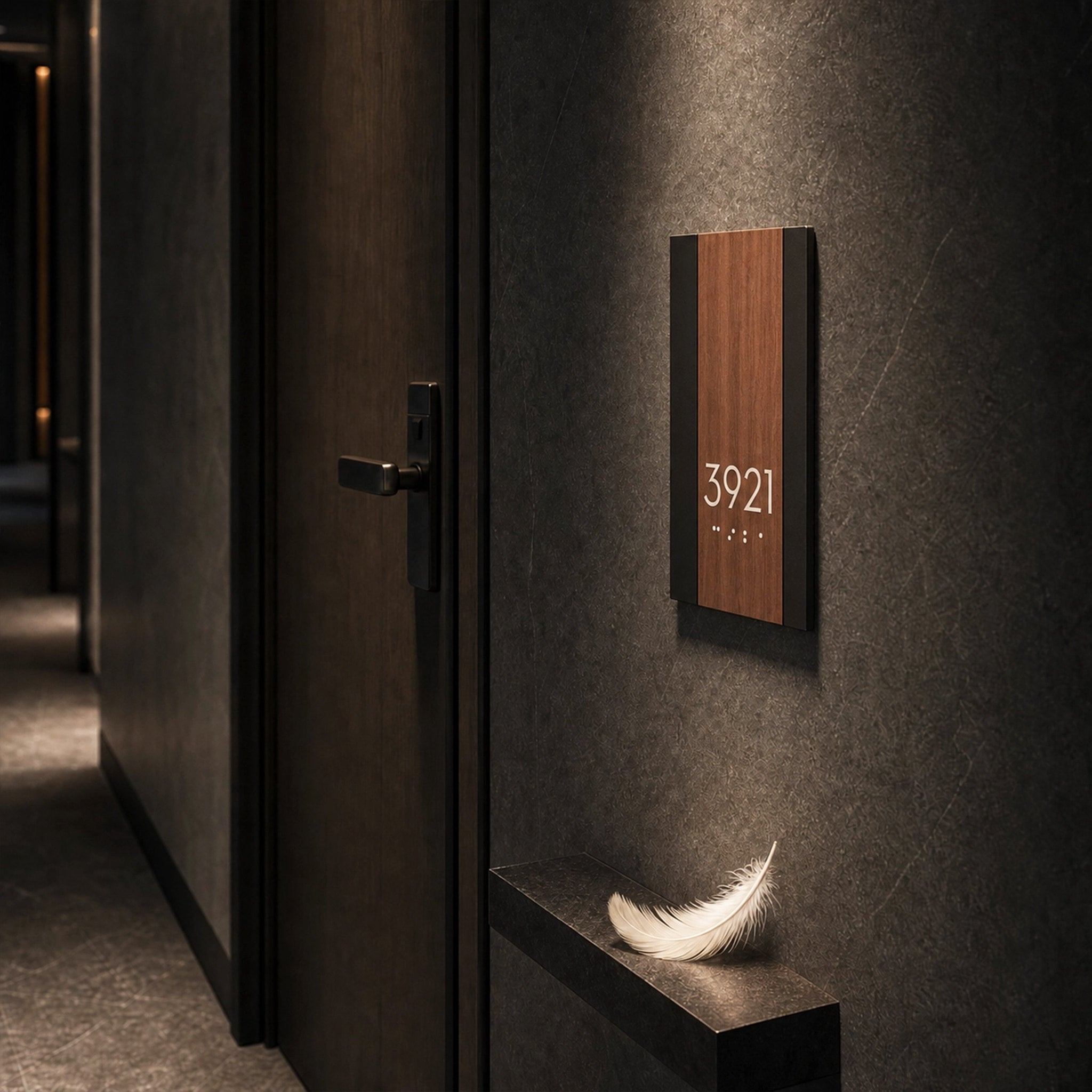 Wooden Braille Door Sign