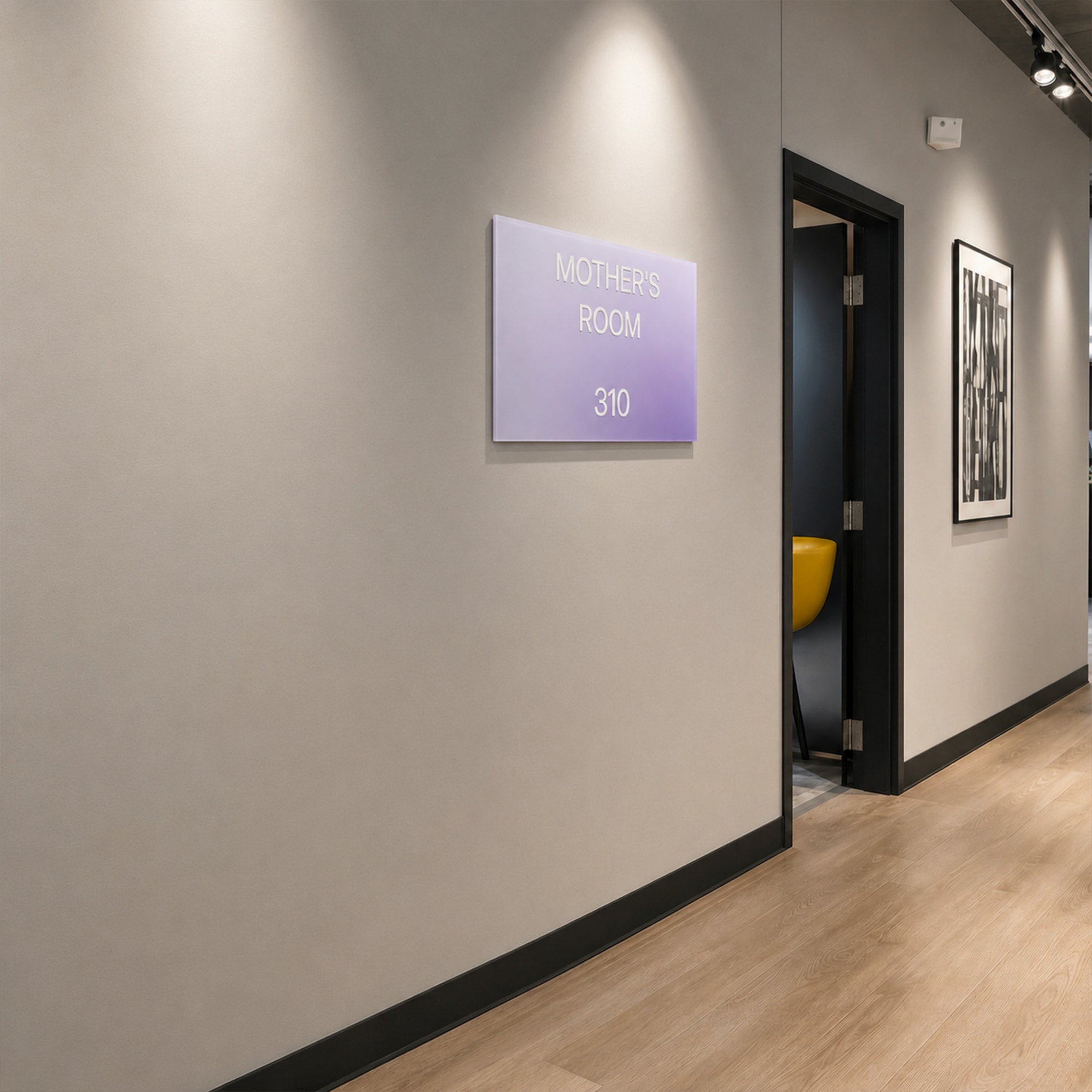 Custom Gradient Acrylic Braille Door Sign