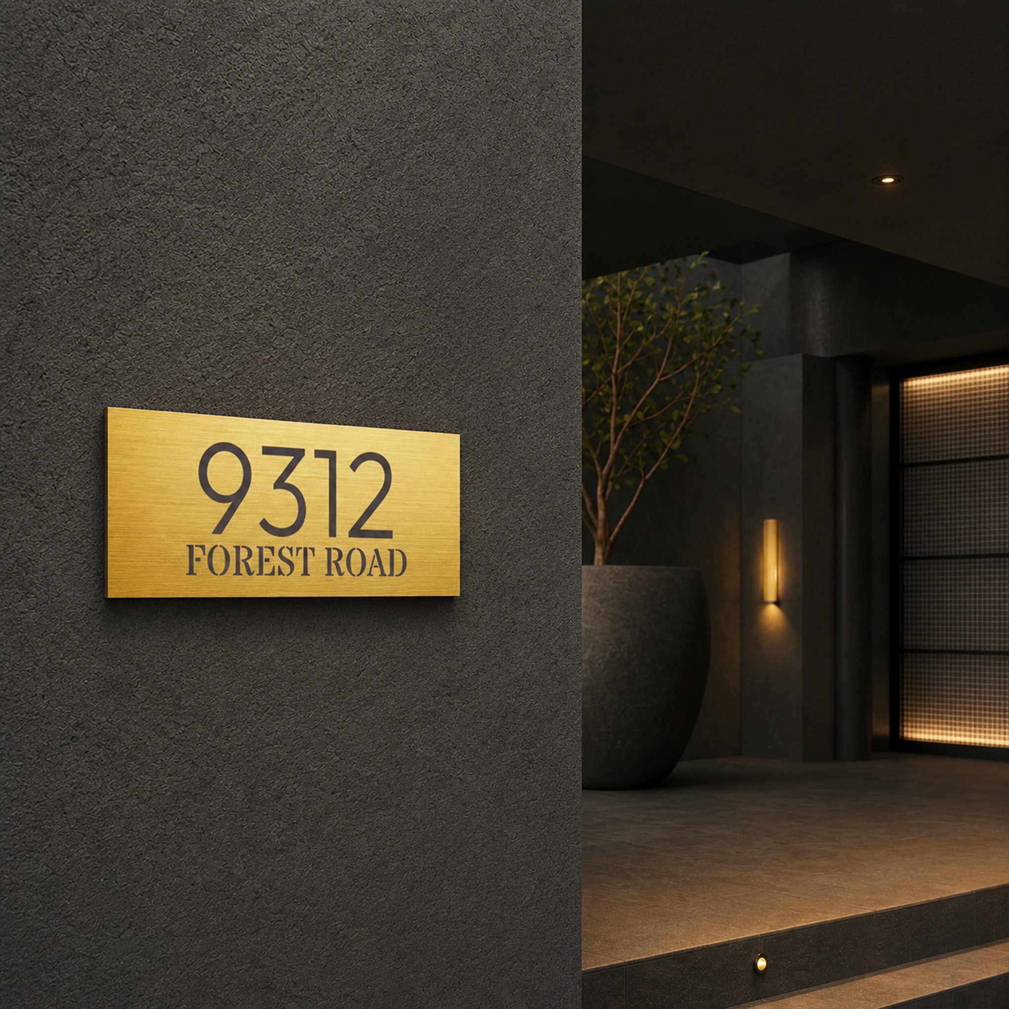 Rectangle Stainless Steel Perforated House Sign