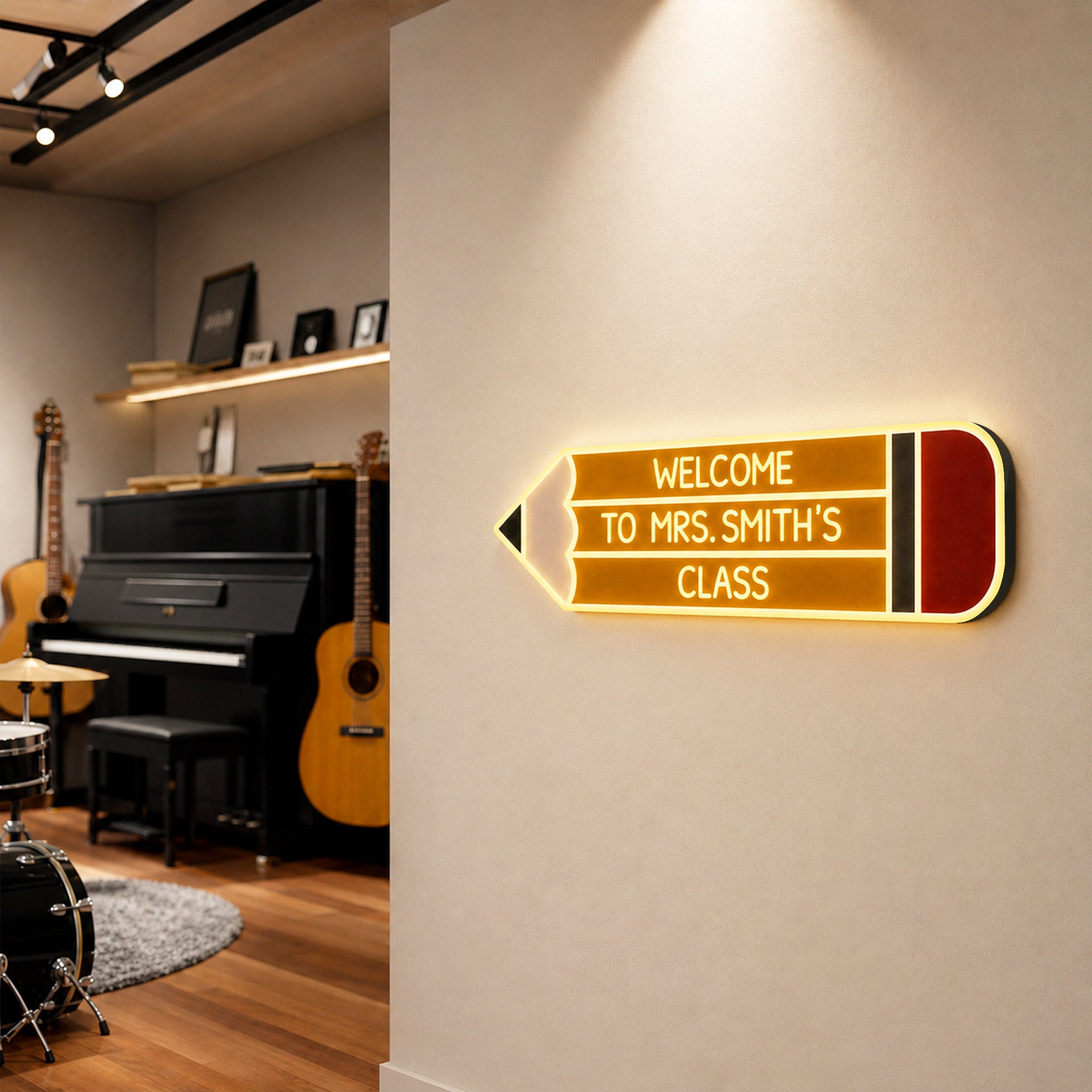 Pencil LED  Classroom Sign