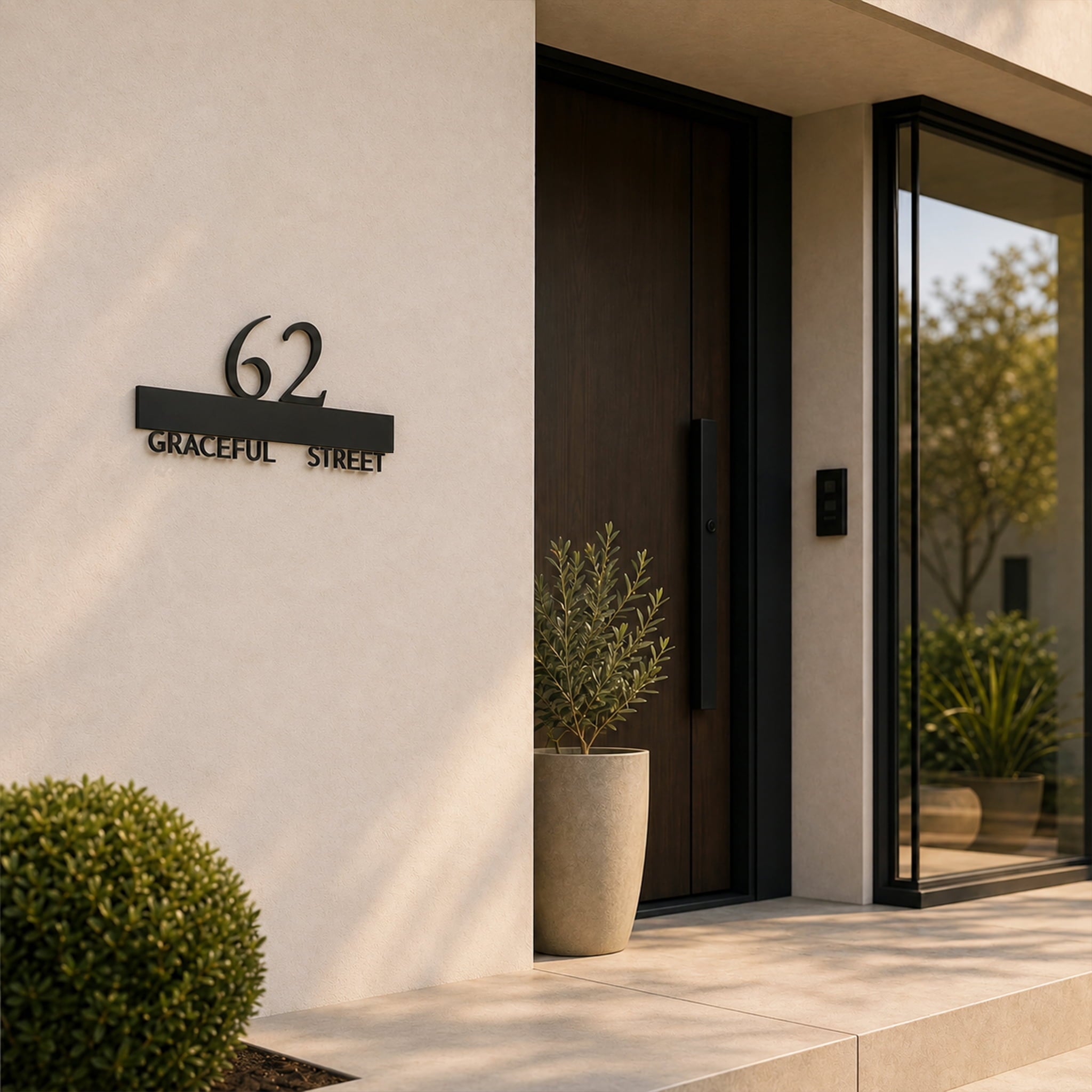 Crystal House Number Sign