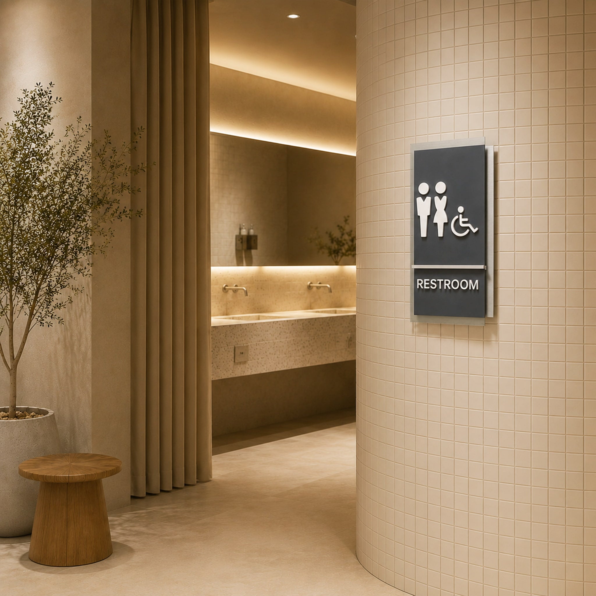 Metal Acrylic Restroom Sign