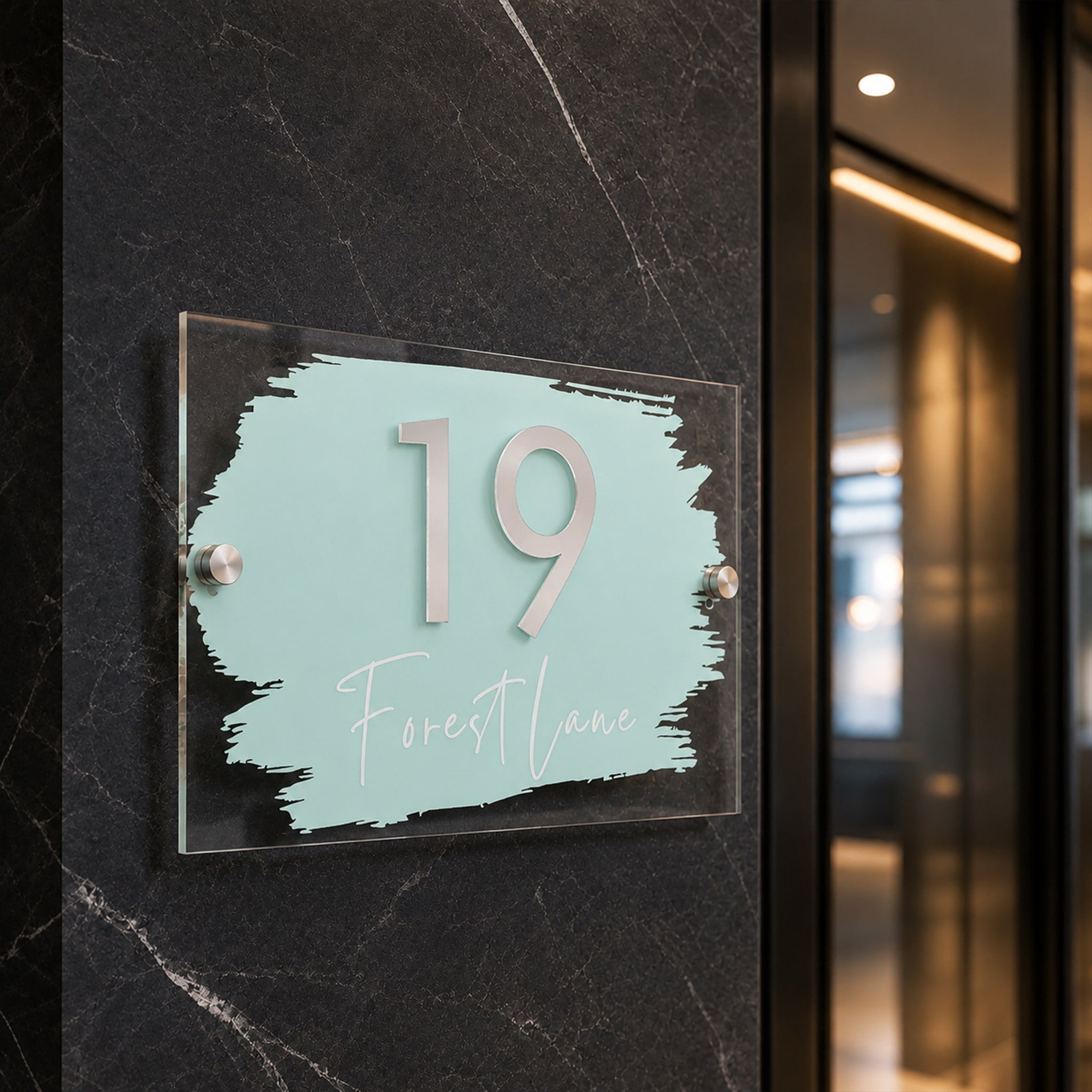 Rectangle Acrylic House Address Number Sign