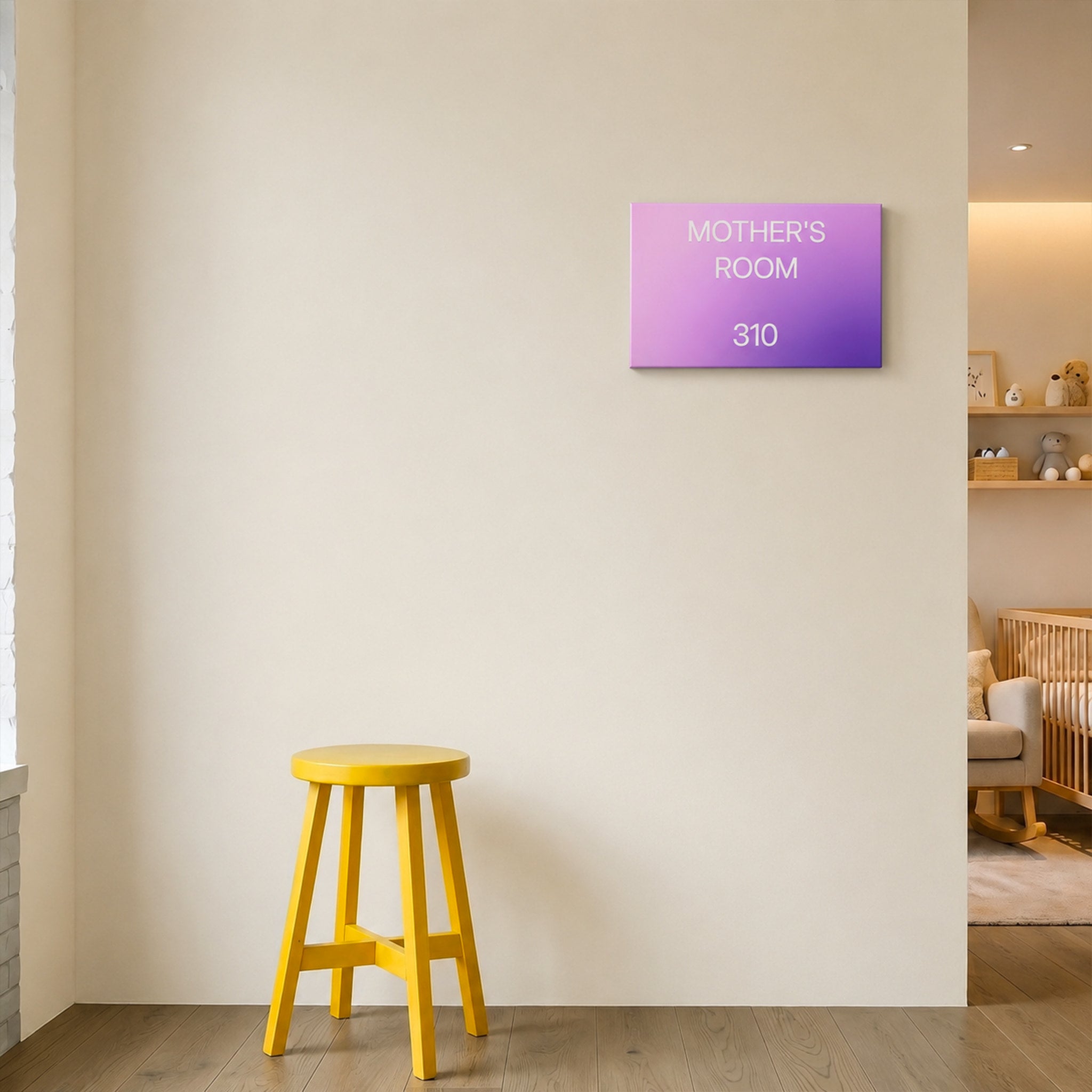 Custom Gradient Acrylic Braille Door Sign
