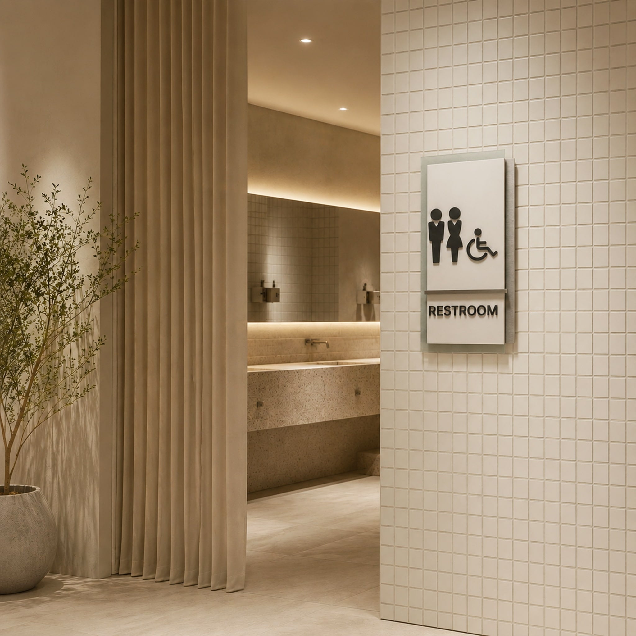 Metal Acrylic Restroom Sign