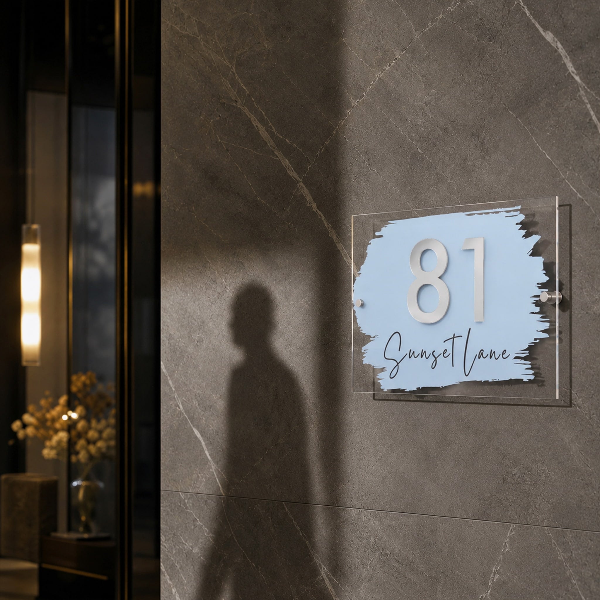 Rectangle Acrylic House Address Number Sign