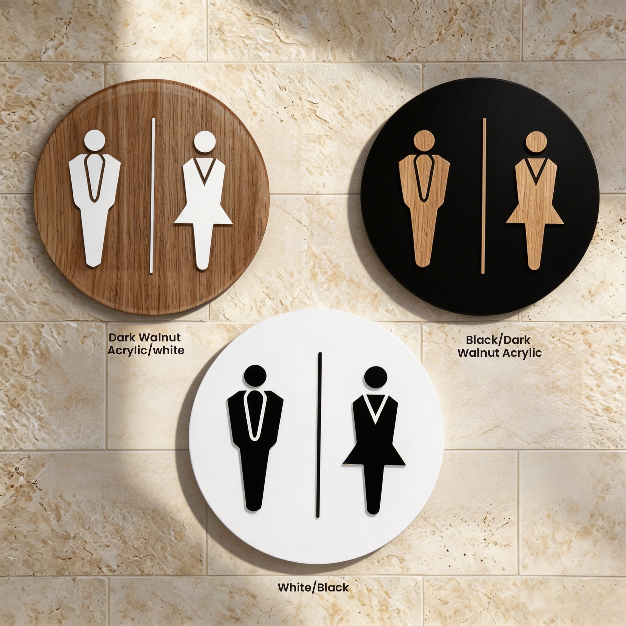 Wooden Restroom Sign