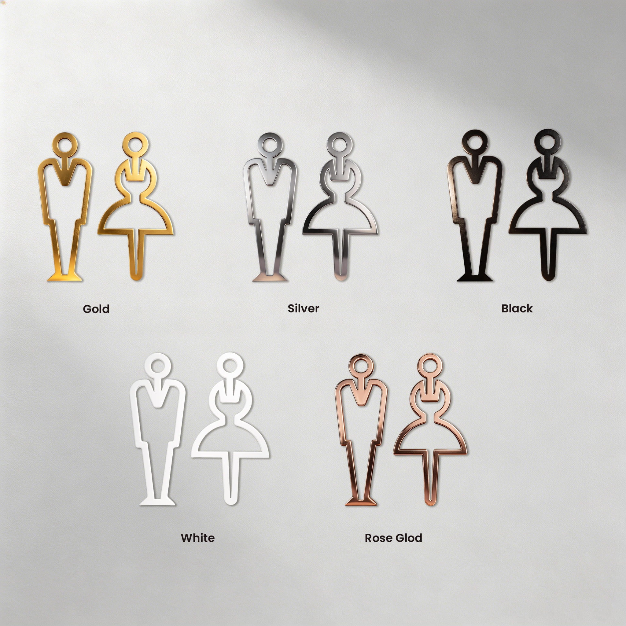 Golden Men/Women Restroom Bathroom Sign
